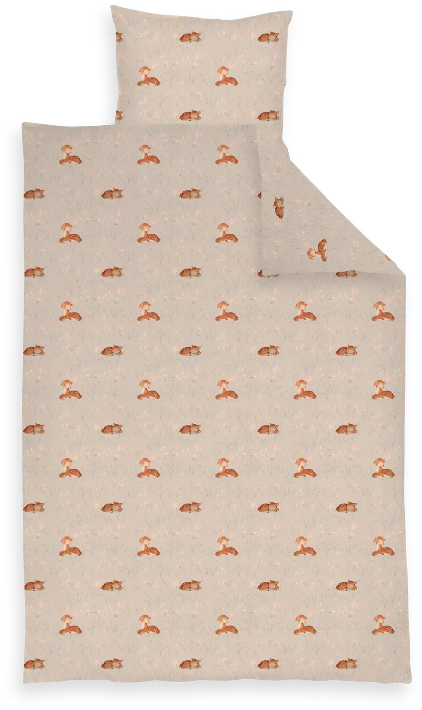 Ciraf lasten pussilakanasetti Bambi 120x160 cm + 40x60 cm beige - 1