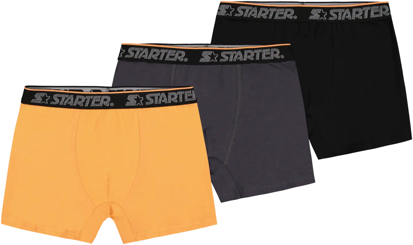 Lasten 3-pack boxerit 78944 - ORANCE/BLACK/GREY