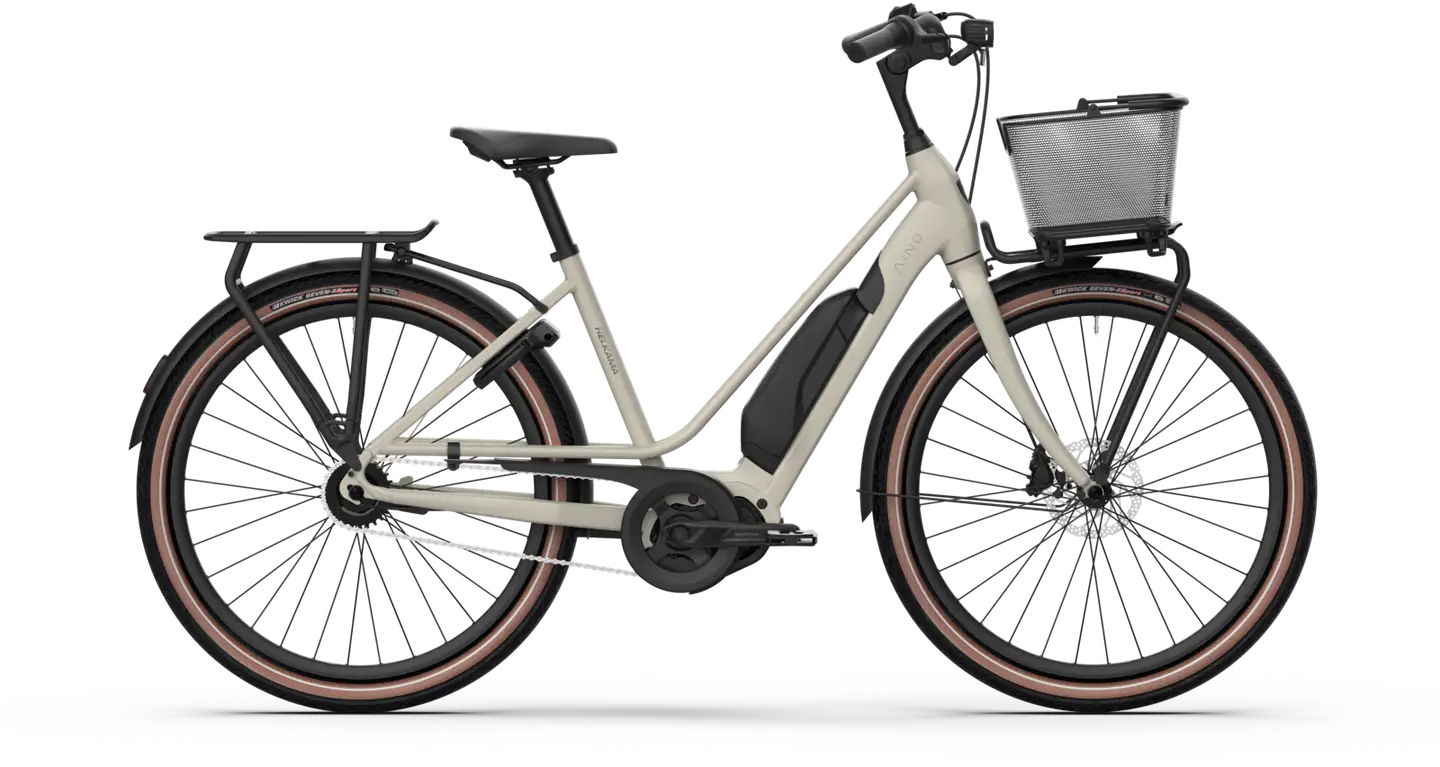 Helkama e-Aino 27,5" Sähköpyörä 5-vaihdetta runko 48 cm valkosavi - 1