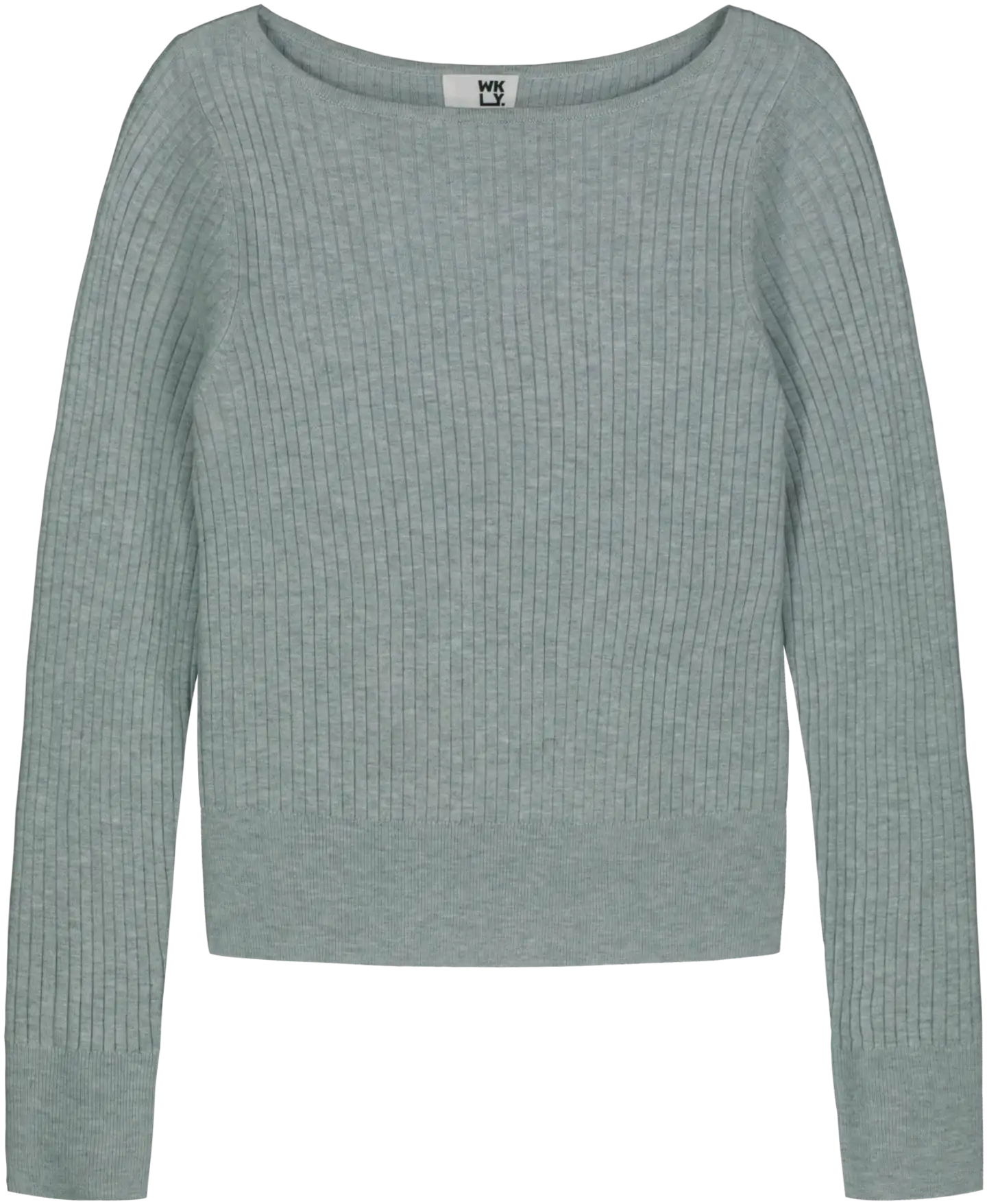 WKLY. naisten ohut ribbineulepusero 213W280252 - Lt. Grey melange - 1