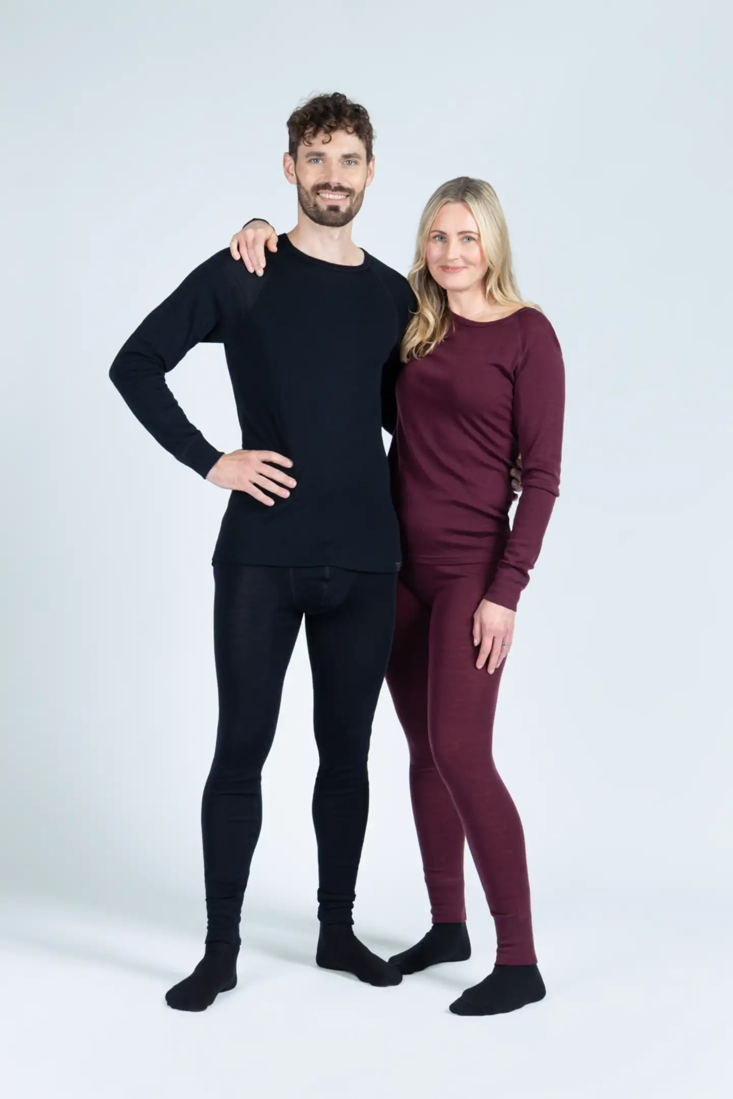 House miesten pitkät merinovilla-alushousut - BLACK - 7