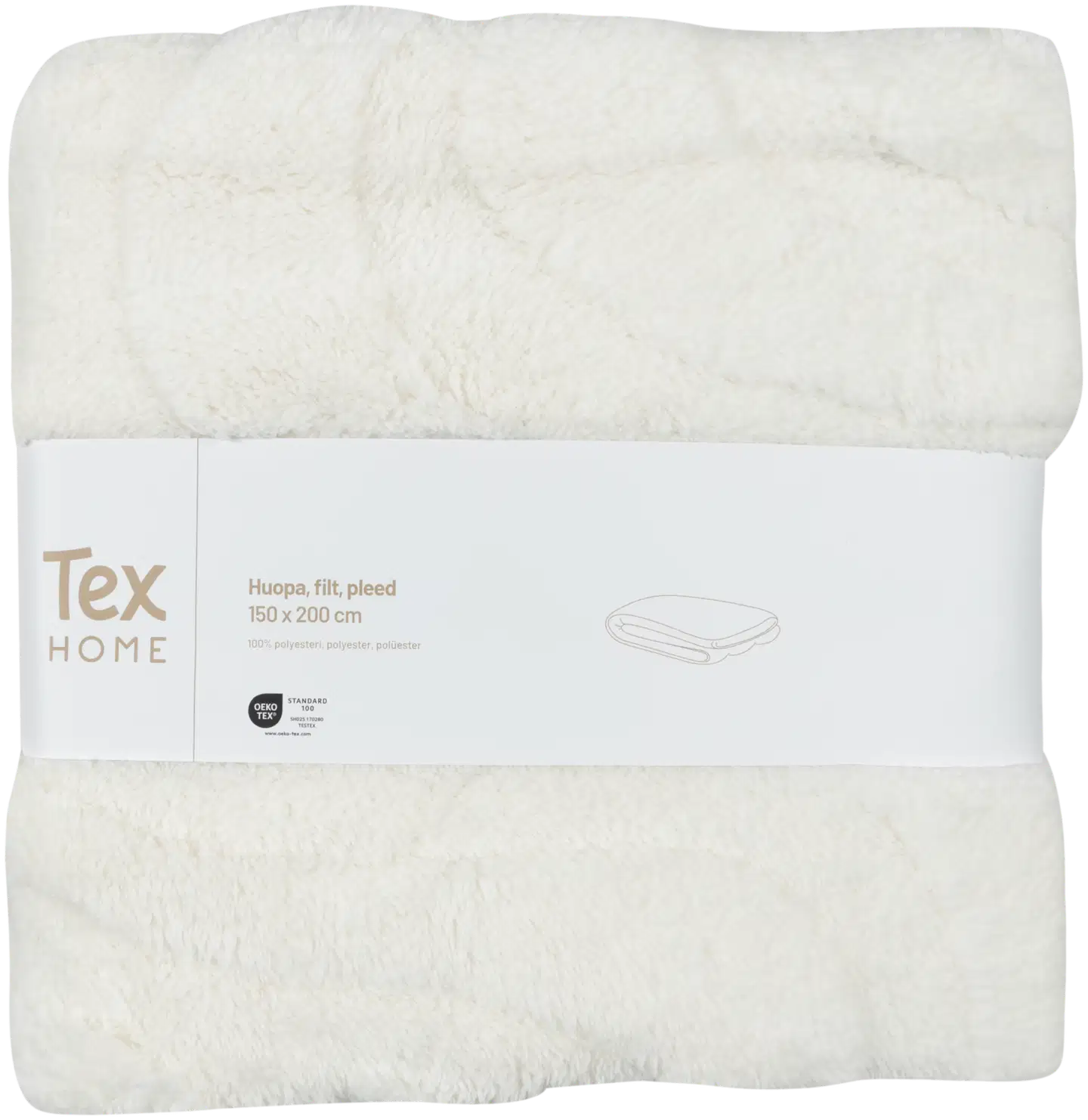 Tex Home huopa Aalto 150x200 cm luonnonvalkoinen