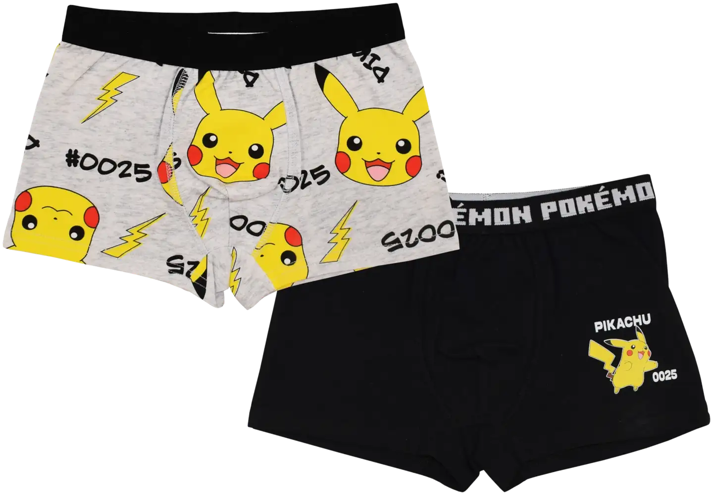 Pokemon lasten bokserit 2-pack - Musta/harmaa