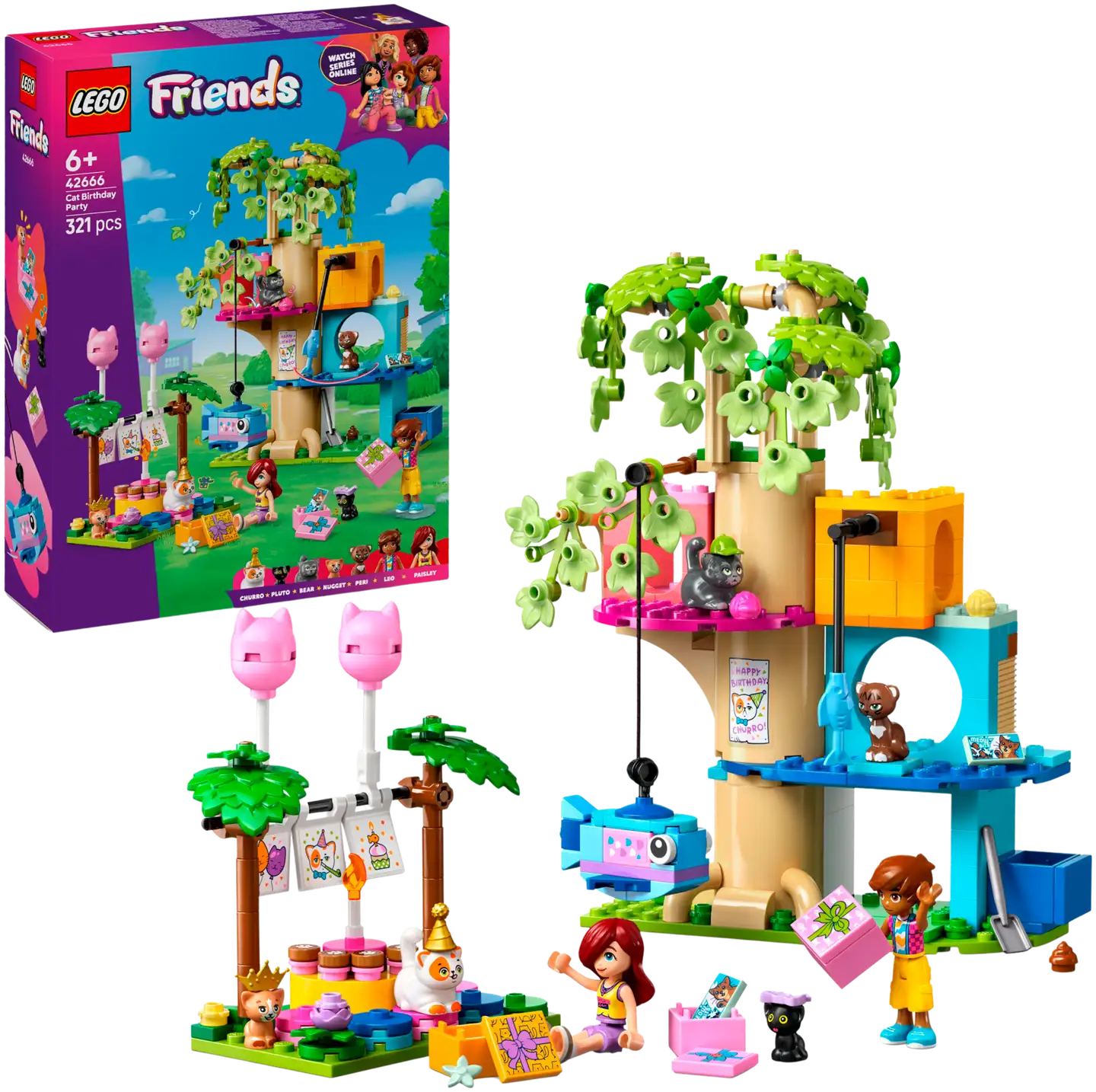 LEGO® Friends 42666 Kissan synttärijuhlat ja puumaja - 1