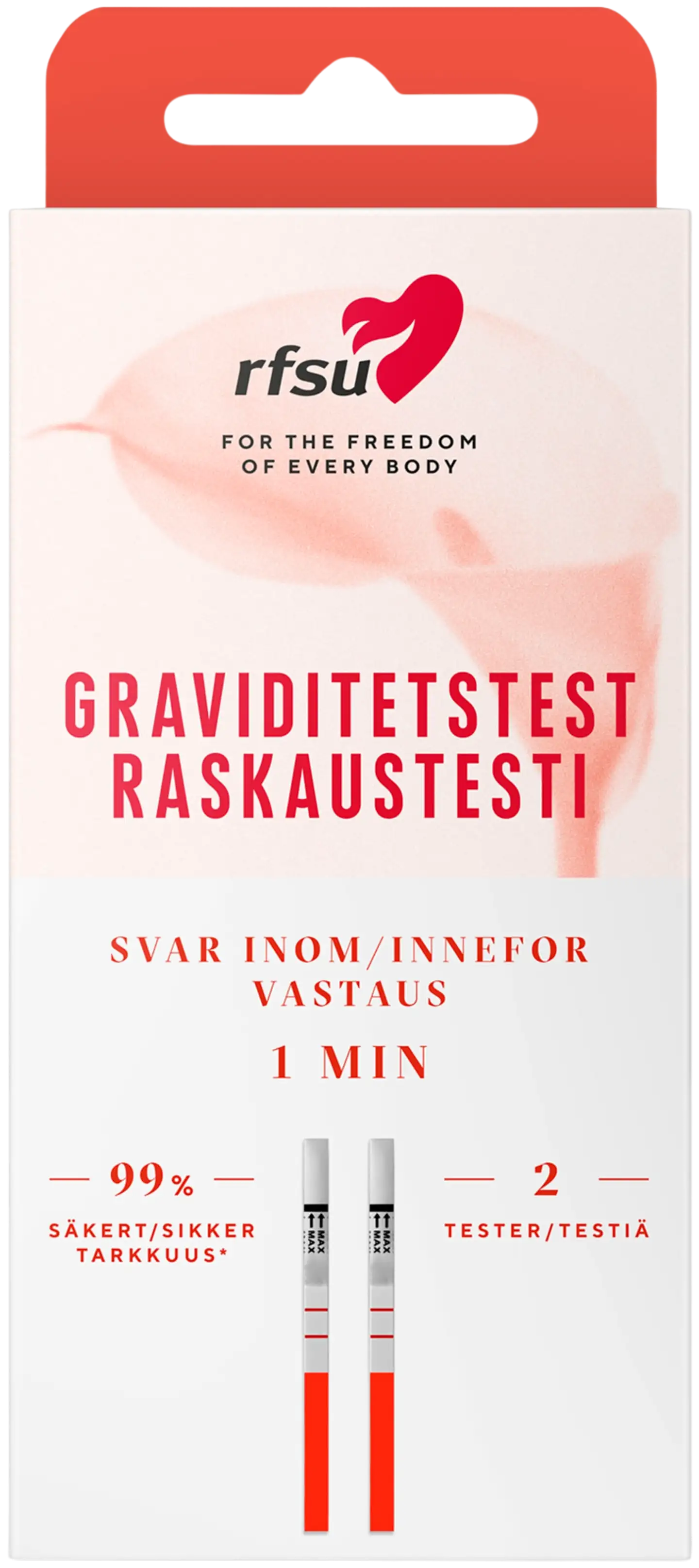 RFSU Raskaustesti 2 kpl testiliuskoja