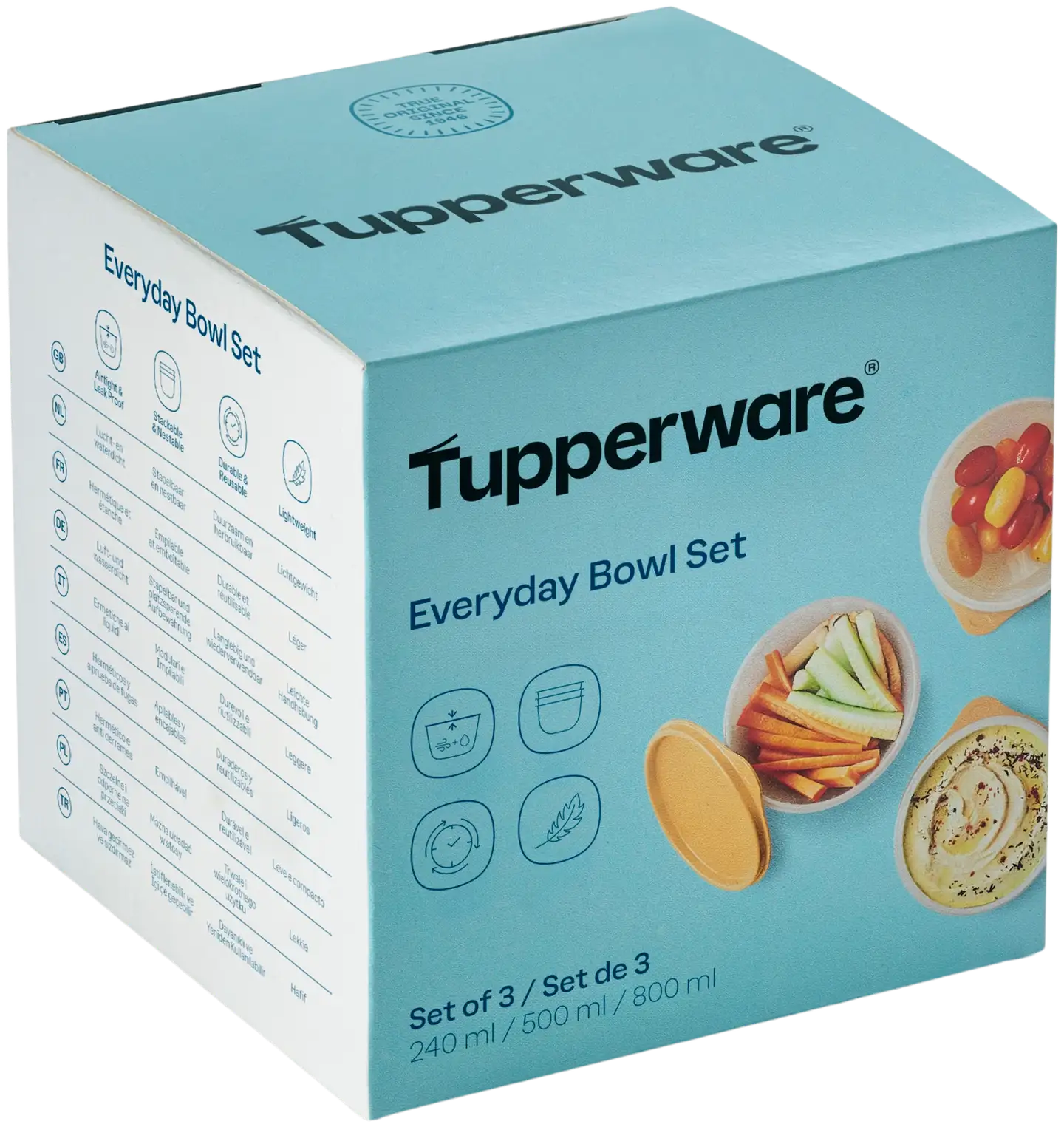 Tupperware kulhosetti Everyday 240 ml + 500 ml + 800 ml - 6