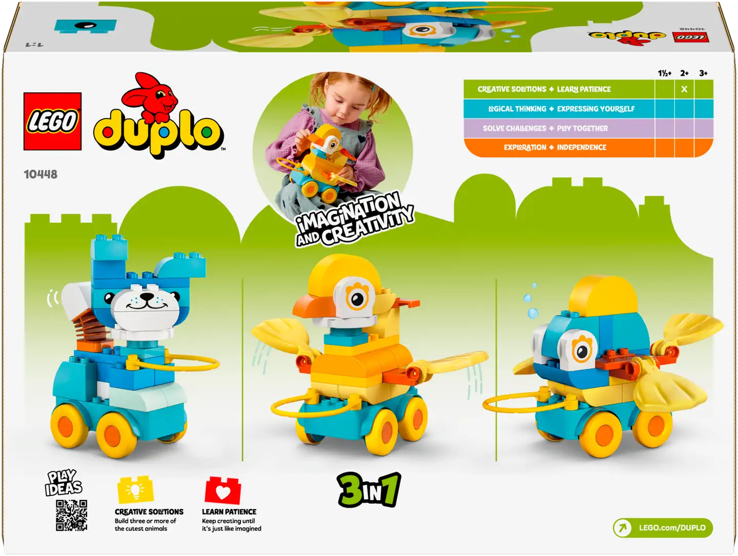 LEGO® DUPLO Town 10448 Eläimiä pyörien päällä – 3in1-setti - 3