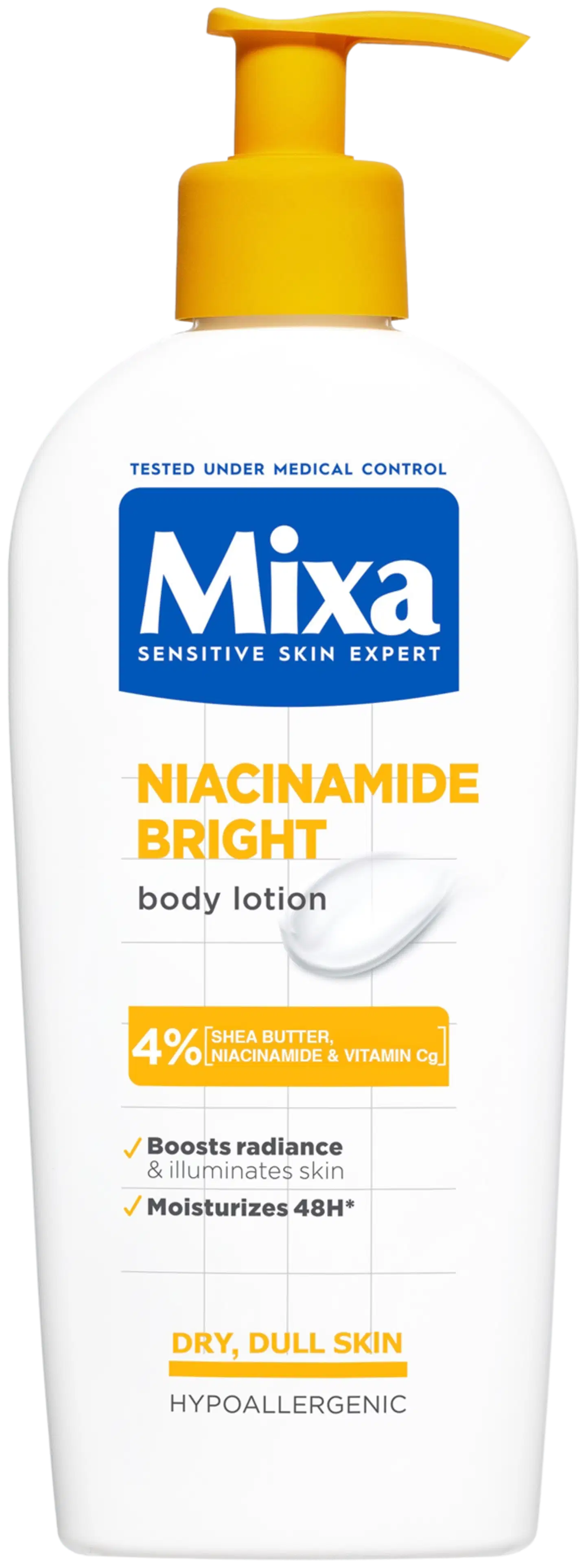 Mixa Niacinamide Brigh Vartalovoide Vartalovoide kuivalle ja samealle iholle 250ml - 1