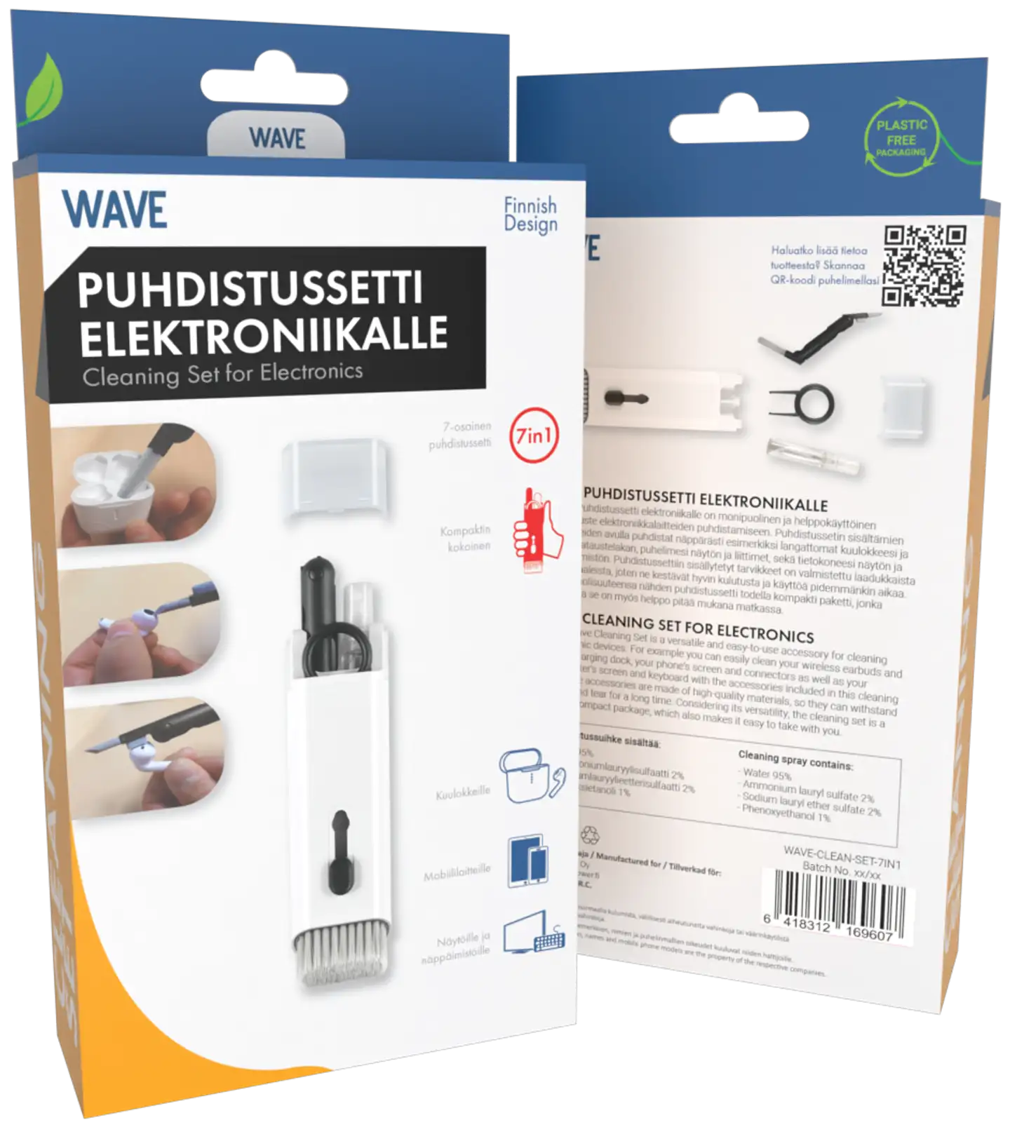 Wave Puhdistussetti elektroniikalle, Mustavalkoinen - 3