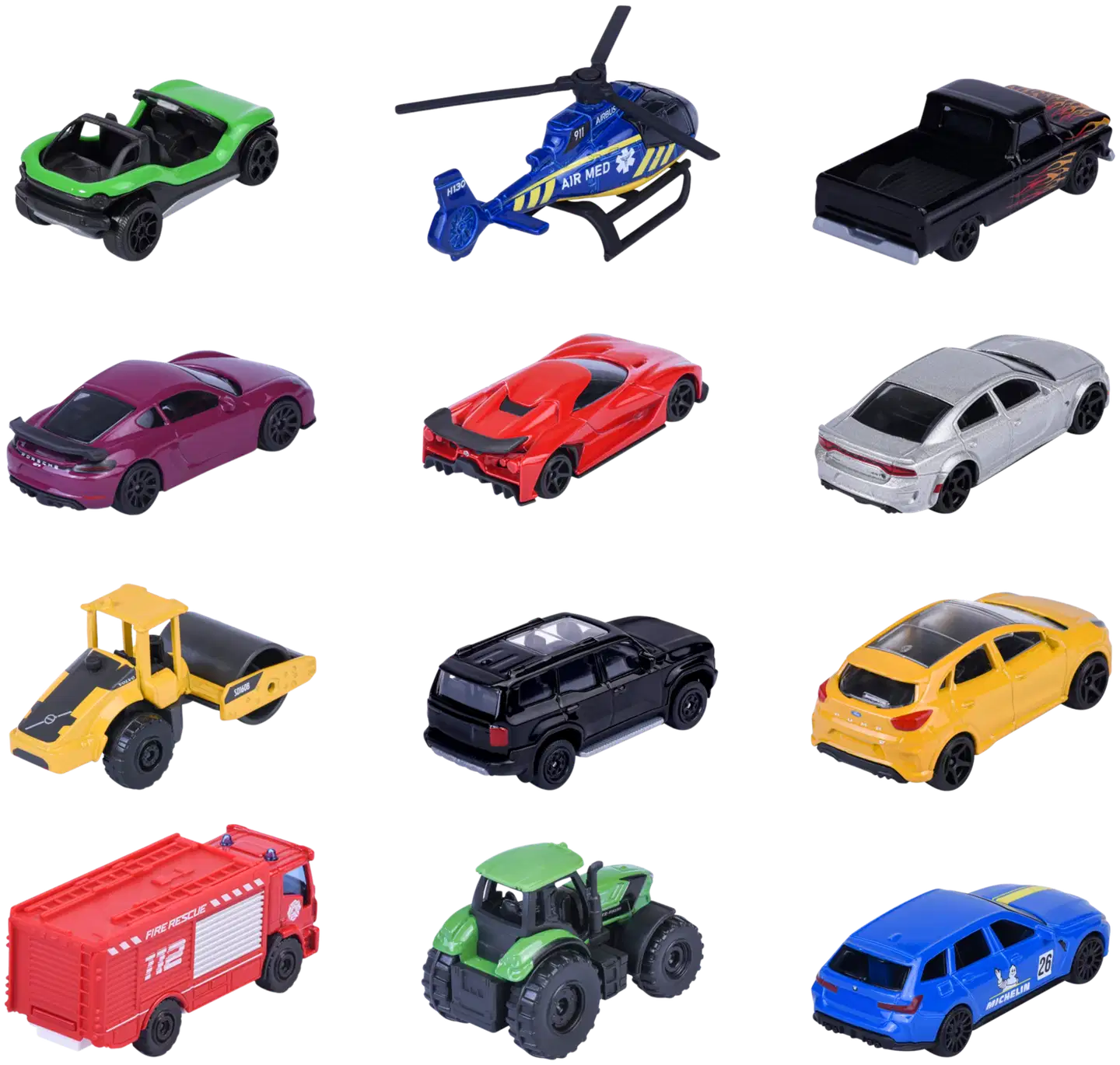 Majorette- Street Cars 12 ajoneuvon pakkaus, 1:64, 7,5 cm, die-cast - 3