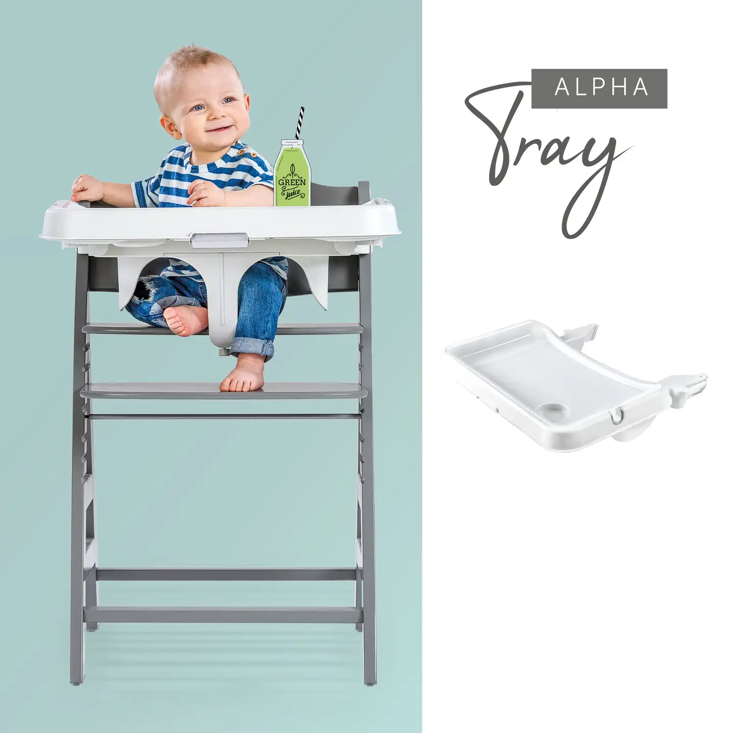 Hauck tarjotin syöttötuoliin Alpha Tray valkoinen - 7