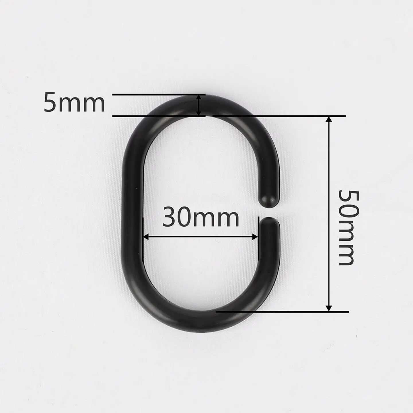 Ihanin suihkuverhorenkaat musta 10 kpl - 3