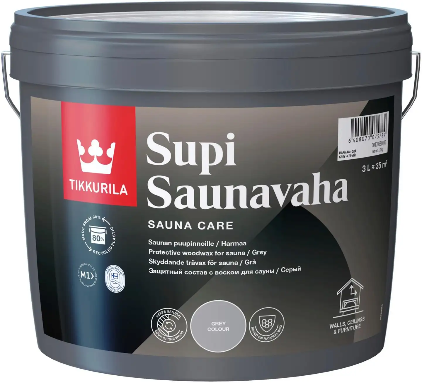 Tikkurila Supi Saunavaha 2,7l Harmaa