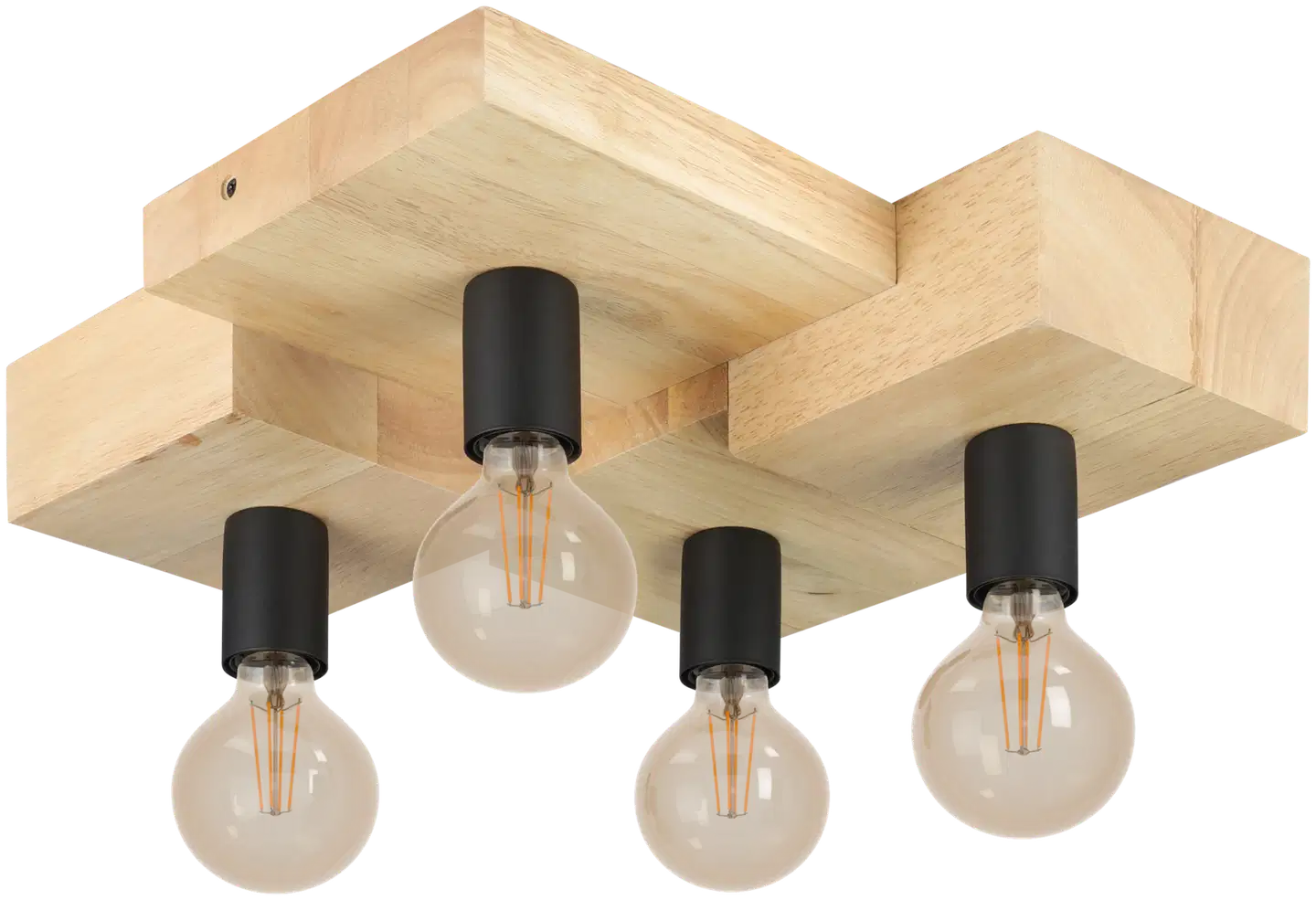 EGLO Kattovalaisin 4-os  Halkin 4x40W 40x43cm puu/musta - 1
