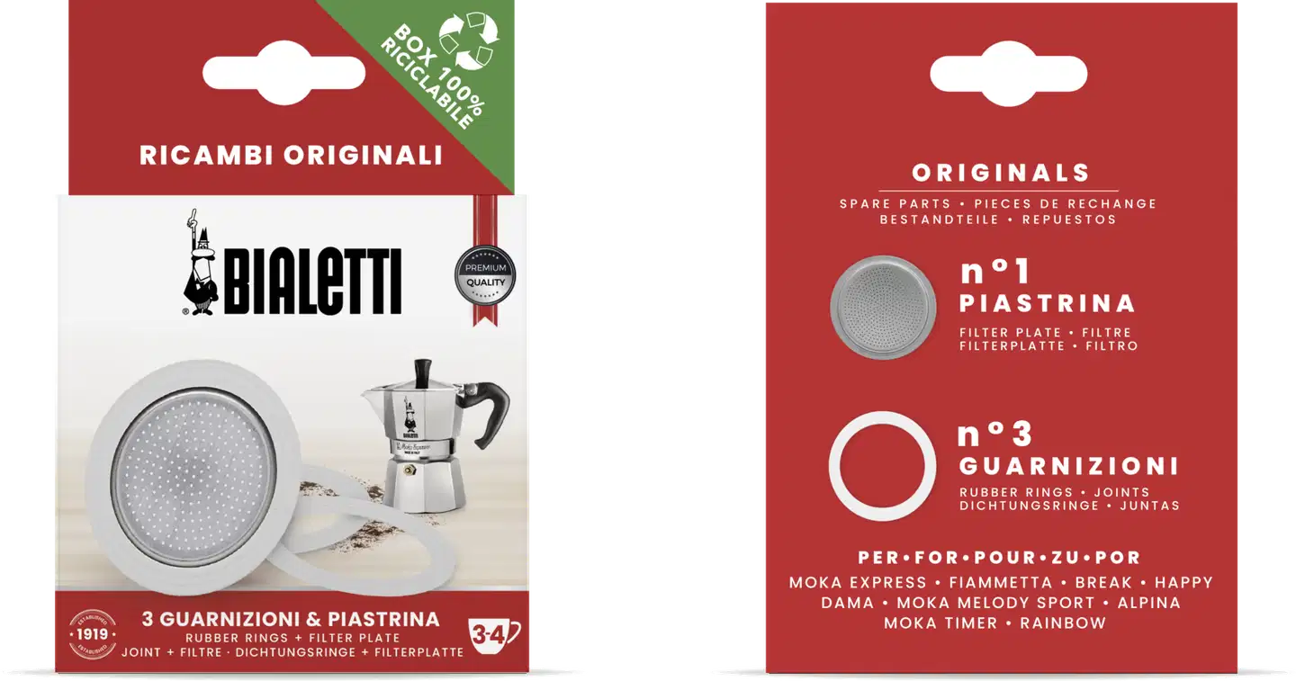 Bialetti 3 tiivistettä ja filtteri 3 ja 4 k, Moka Express