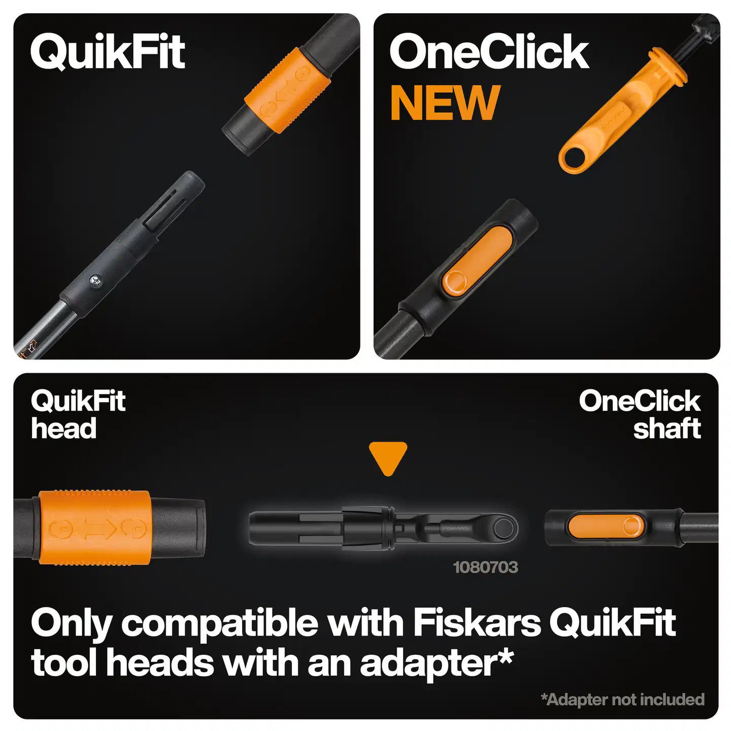 Fiskars OneClick Multisystem adapteri QuikFitiin - 2