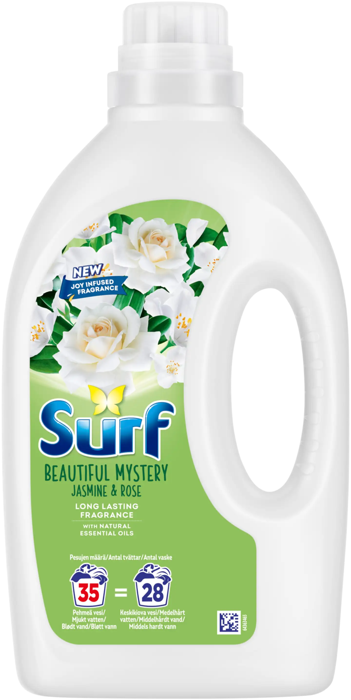 Surf Beautiful Mystery Pyykinpesuaine Kirjo- ja valkopyykille 1400 ml 35 pesua