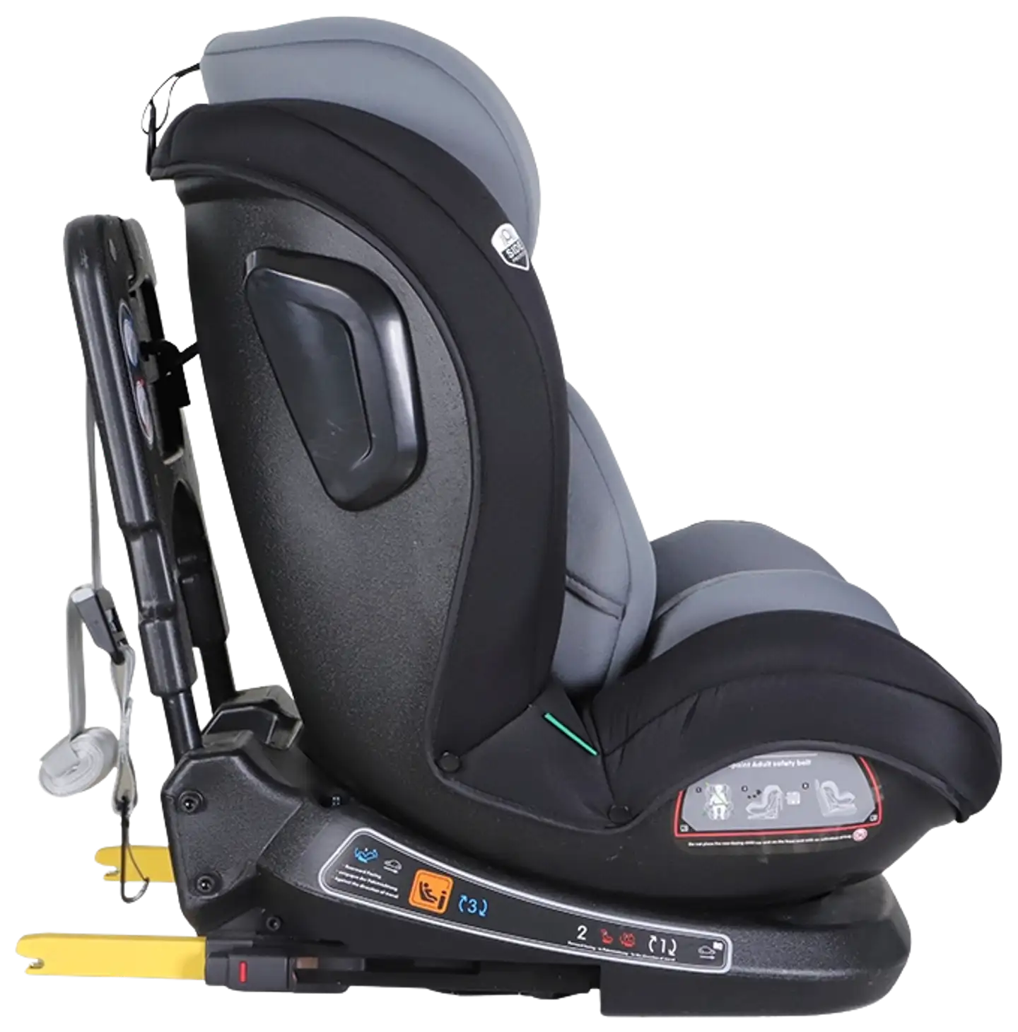 Kikid Turvaistuin Premium 40-150cm i-Size 360 ISOFIX R129, musta-harmaa - 4