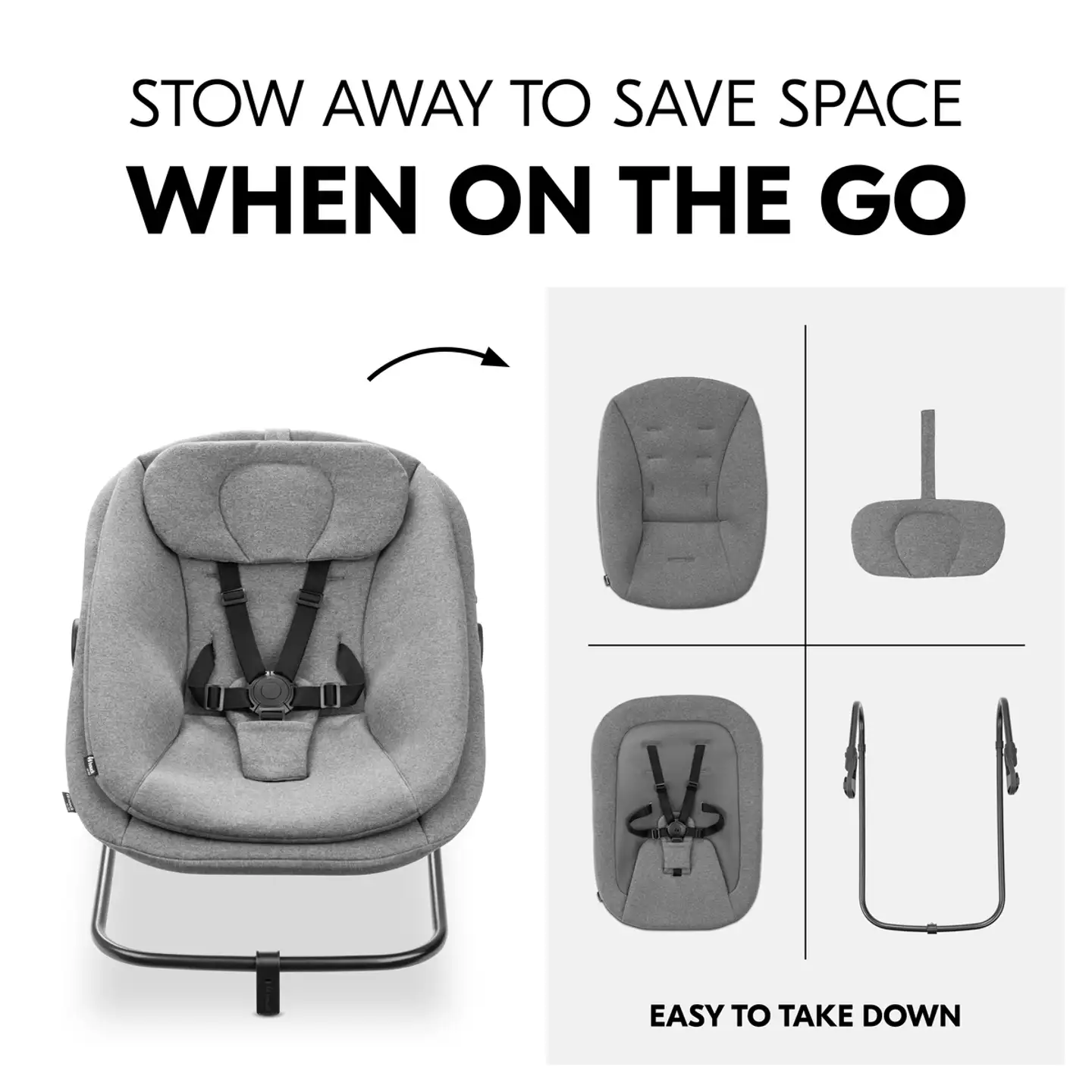 Hauck sitteri Highchair Bouncer tummanharmaa - 19