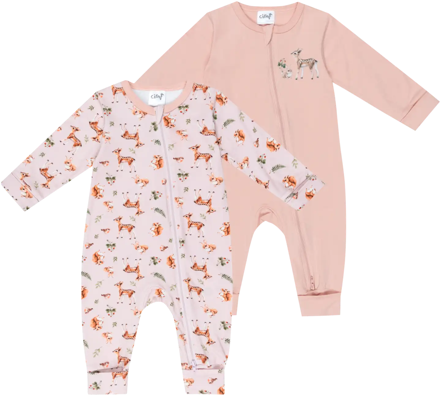 Ciraf vauvojen pyjama Pikkukauris 2-pack - pink bambi aop - 1