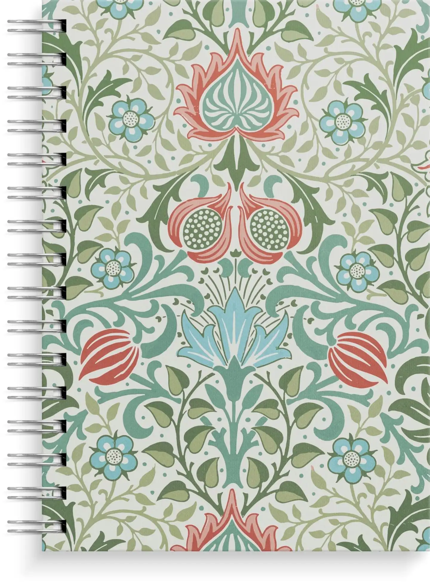 Notebook A5 blue/green flowers - 1
