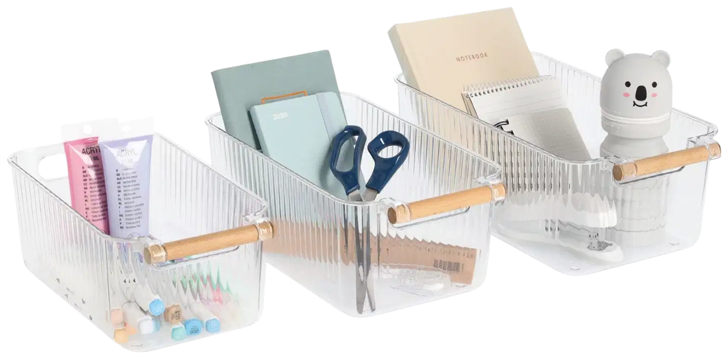 Zeller säilytyslaatikko bambukahvalla 3 kpl - 9