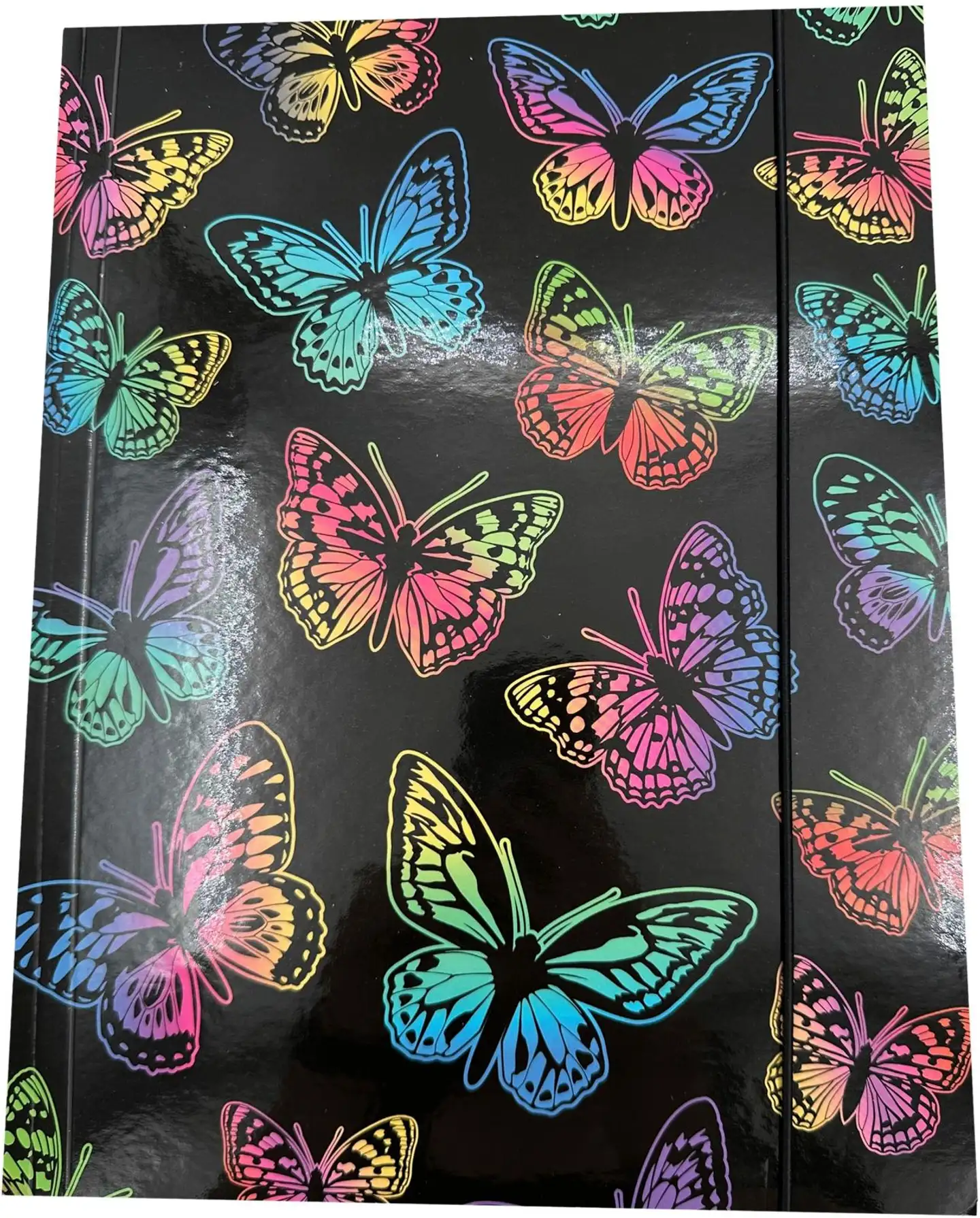 Neon Butterfly A4 kulmalukkokansio, erilaisia