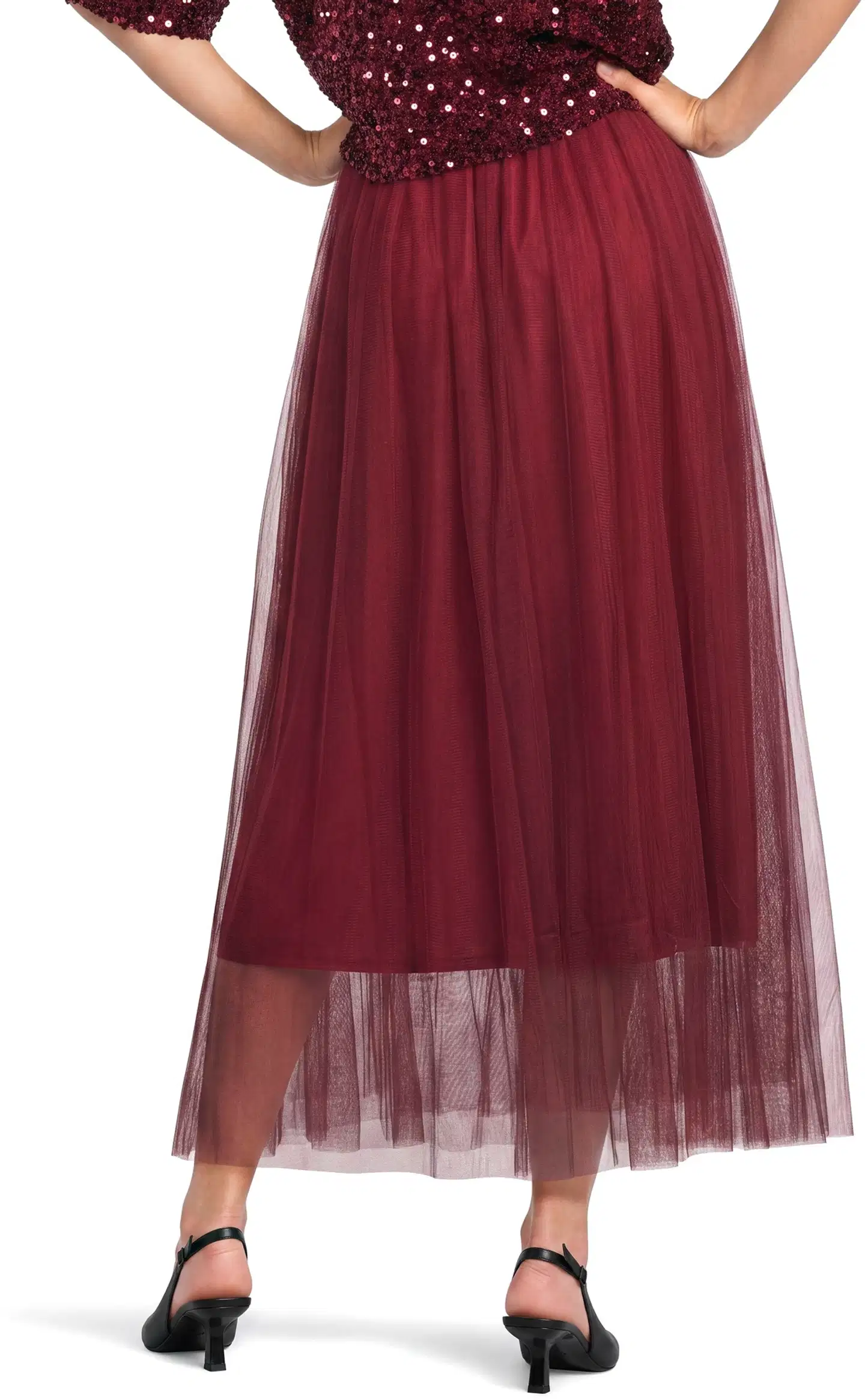 House naisten juhlahame Mesh 221H264035 - wine red - 3