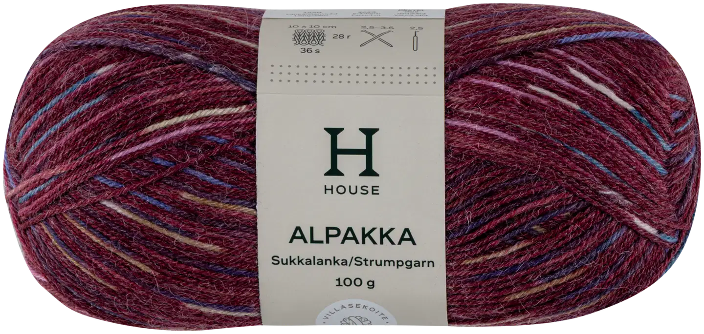 House sukkalanka Alpakka 100g CNE-1520 mauve / pastel colors - 1
