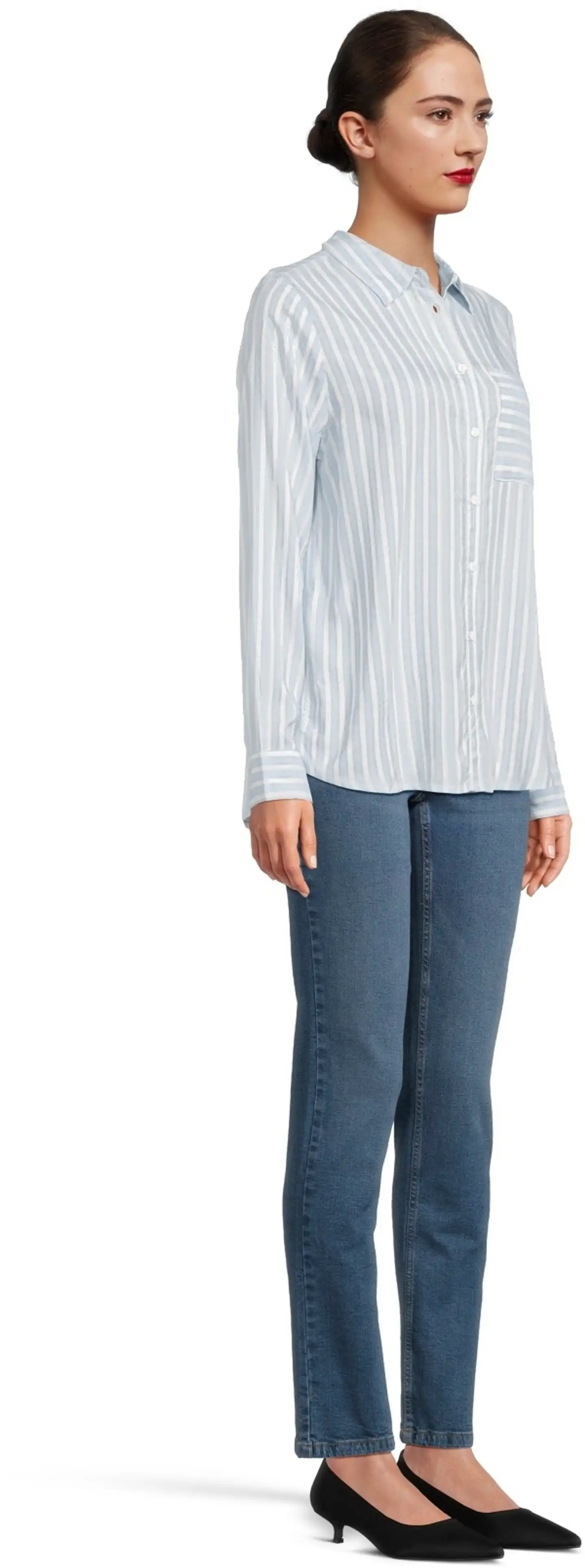 House naisten kauluspaita raita 228H260310 - BLUE WHITE - 4