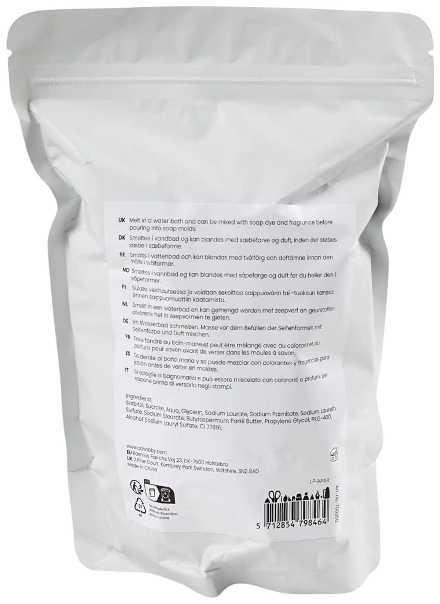 Creativ Company sheavoi saippuamassa, rakeita, 500 g - 2