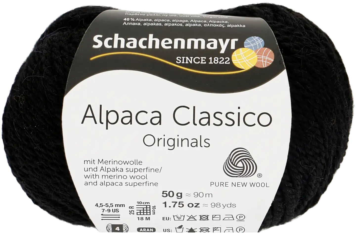 Schachenmayr Alpaca Classico neulelanka 50g musta - 1