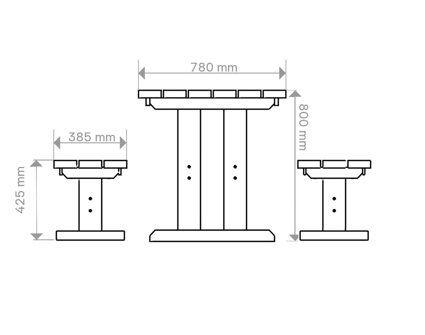 Miljöörakennus Jämerä kalusteryhmä 1500, grafiitin harmaa, 150x150x75cm - 2