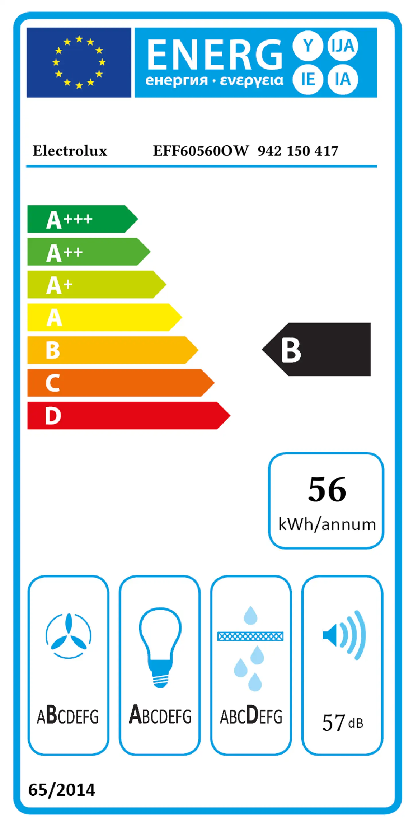 Electrolux liesituuletin EFF60560OW 60cm valkoinen - 7