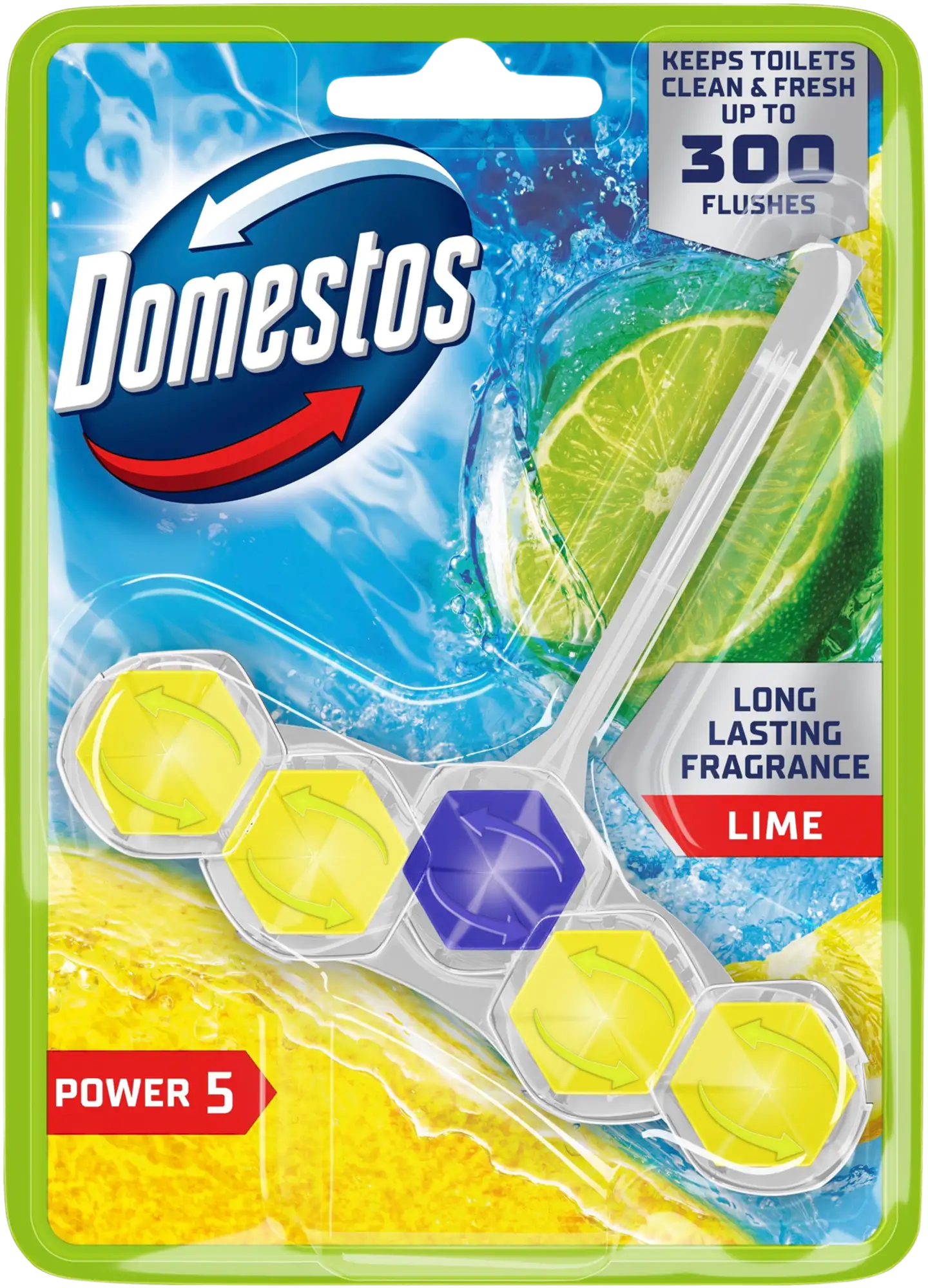 Domestos Power 5 Lime WC-raikastin 1x50g