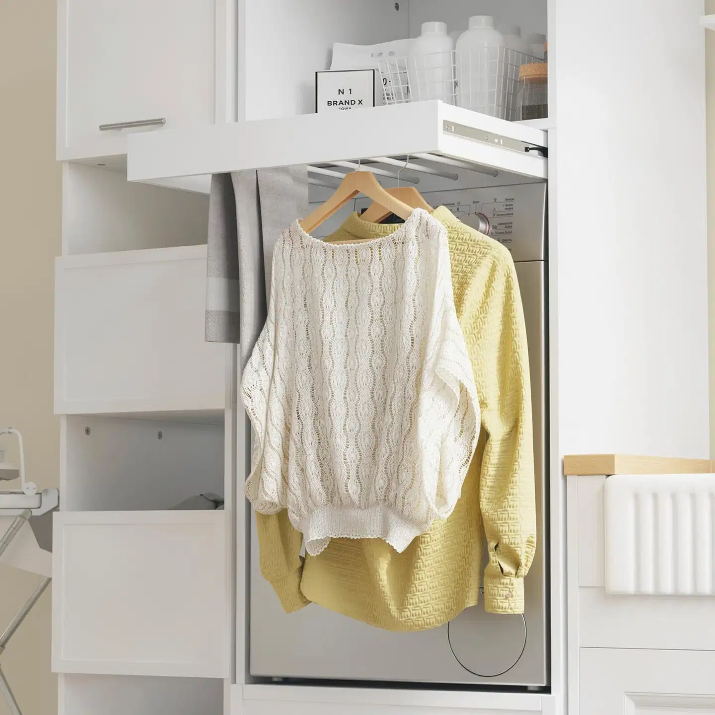 SoBuy pesukonekaappi valkoinen BZR230-W - 6