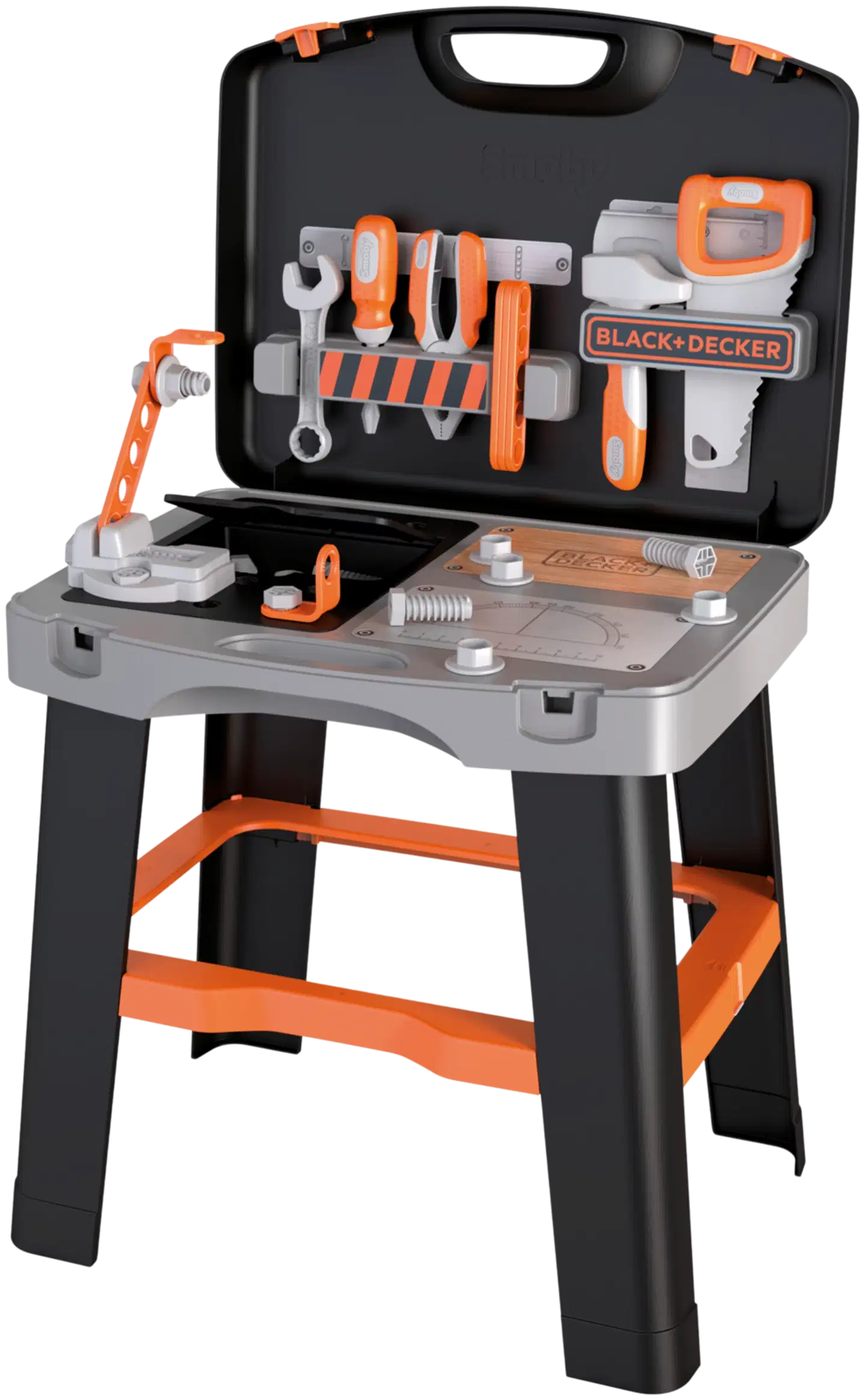 Smoby Black+Decker Bricolo Smart, salkkuun mahtuva, koottava työkalupenkki - 3