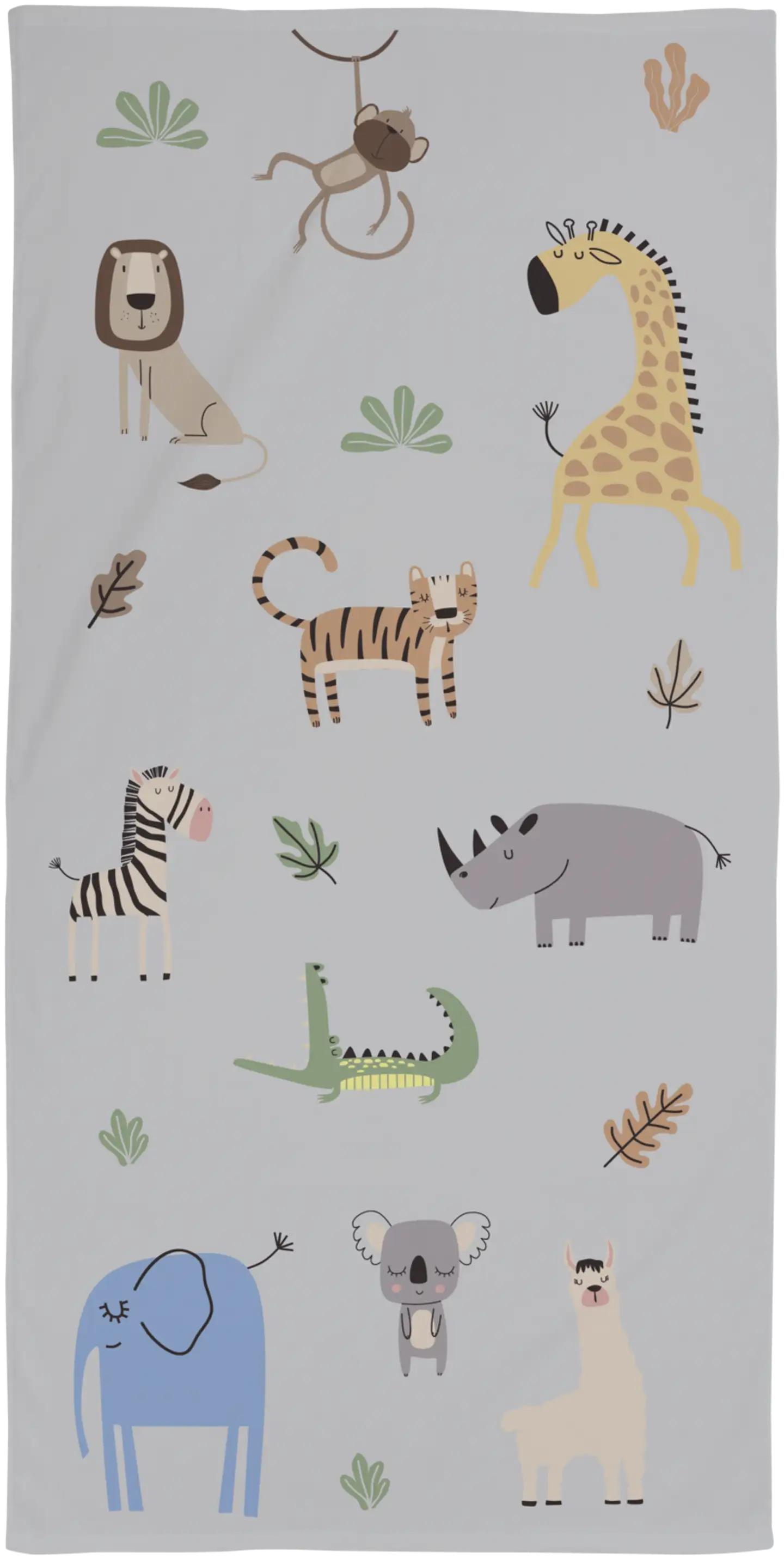 Ciraf lasten kylpypyyhe Safarin eläimet harmaa