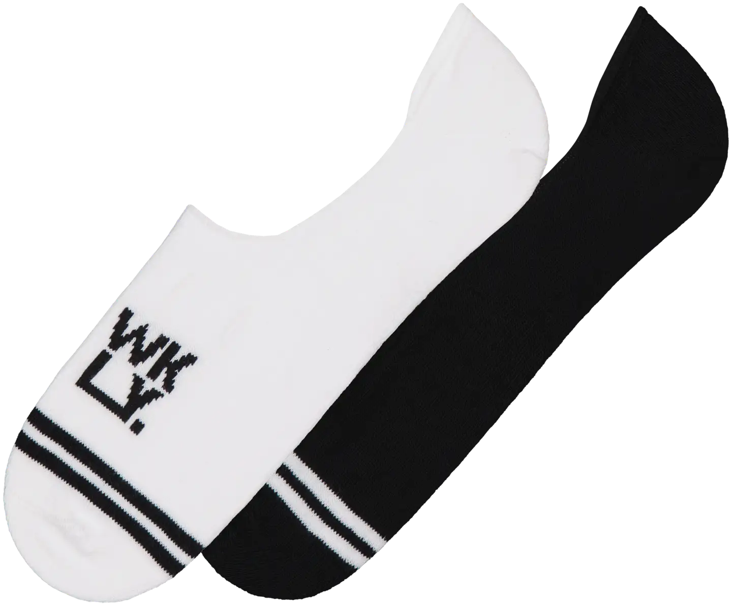 WKLY. unisex footie-sukat 2-pack - Black/white - 1