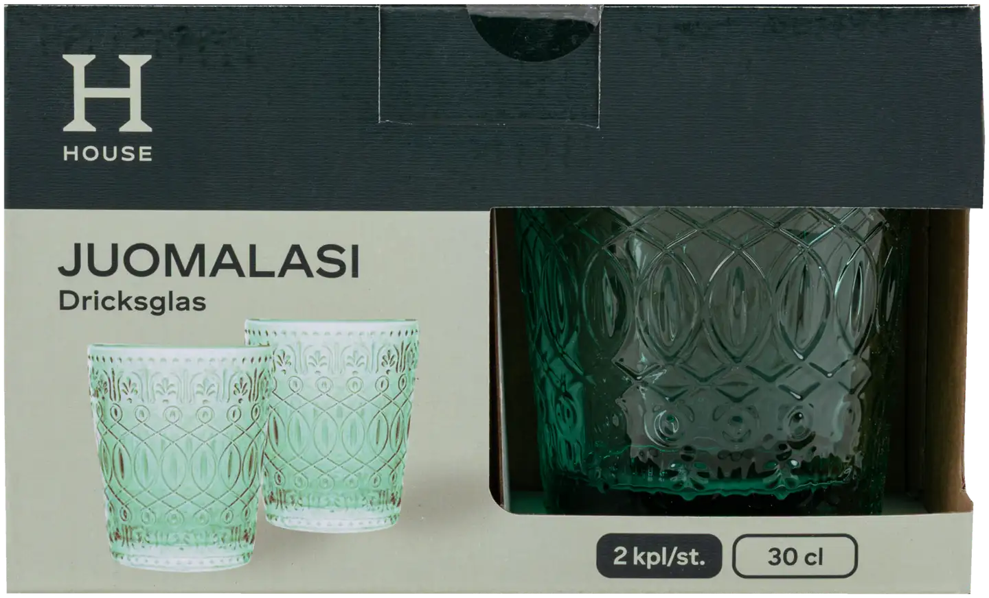 House juomalasi Diana 30 cl 2-pack vihreä - 3