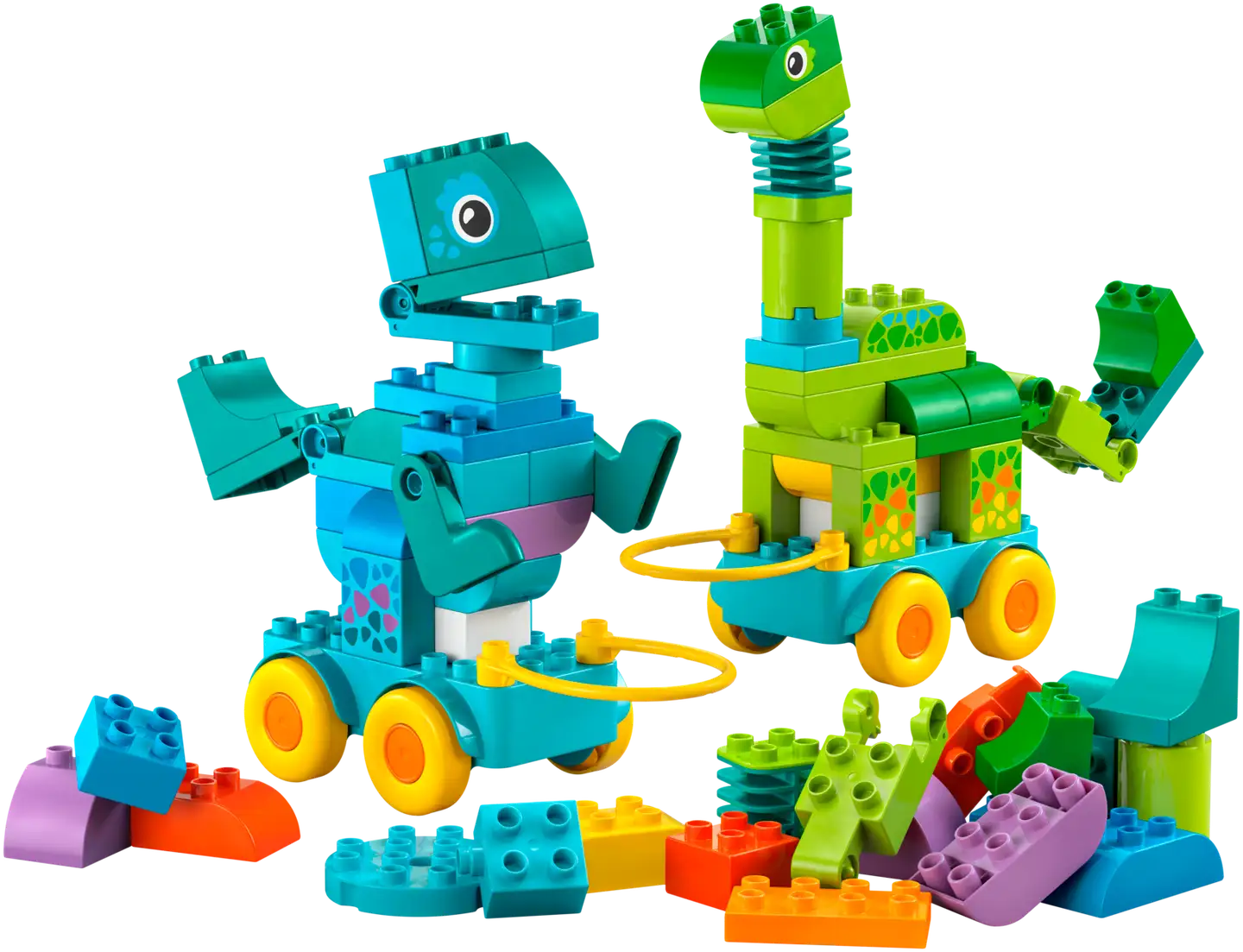 LEGO® DUPLO Town 10451 Dinosauruksia pyörien päällä – 3in1-setti - 4