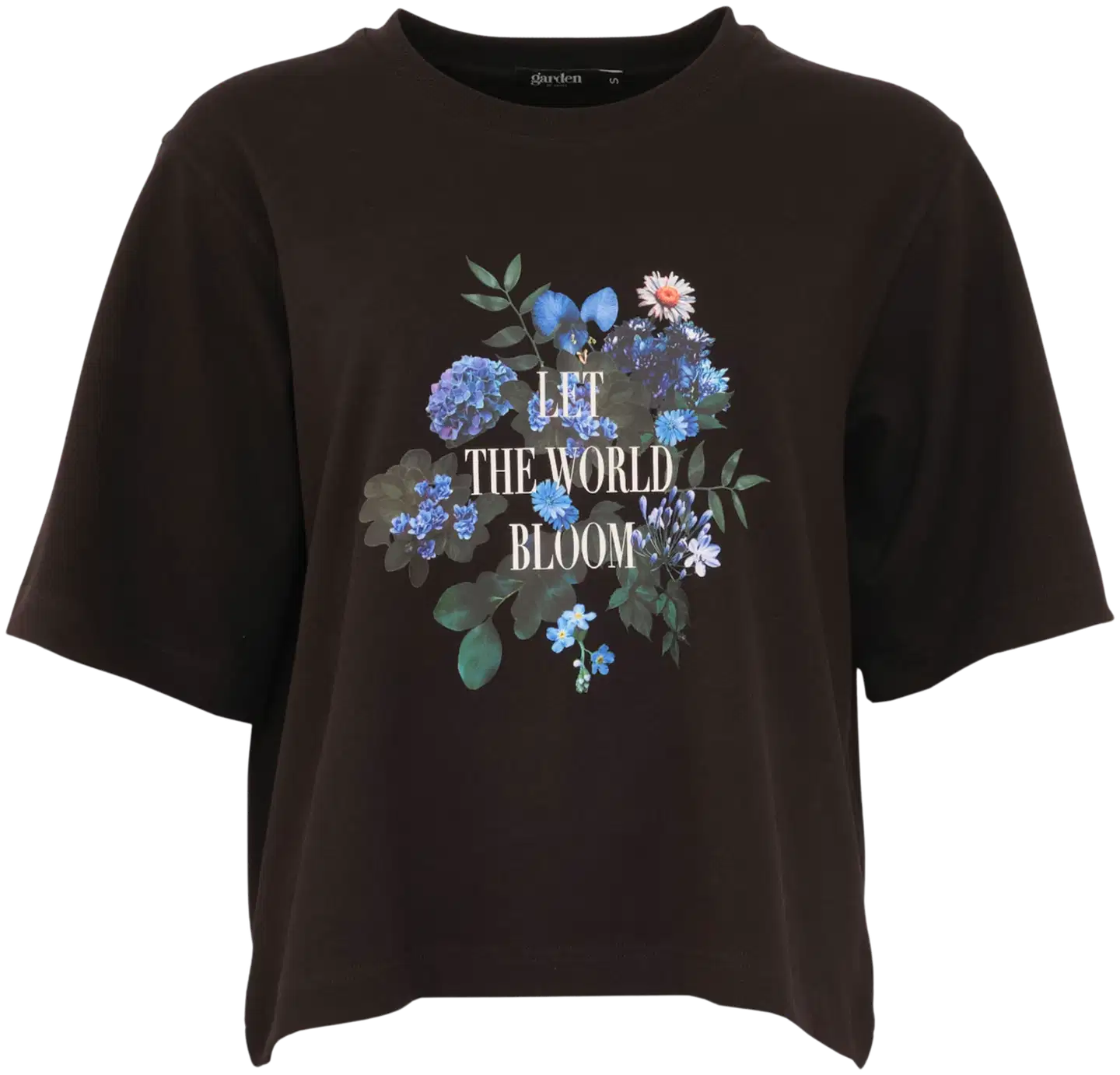 Garden by Uhana Boxy T-paita, Hortensia - Black aop - 1