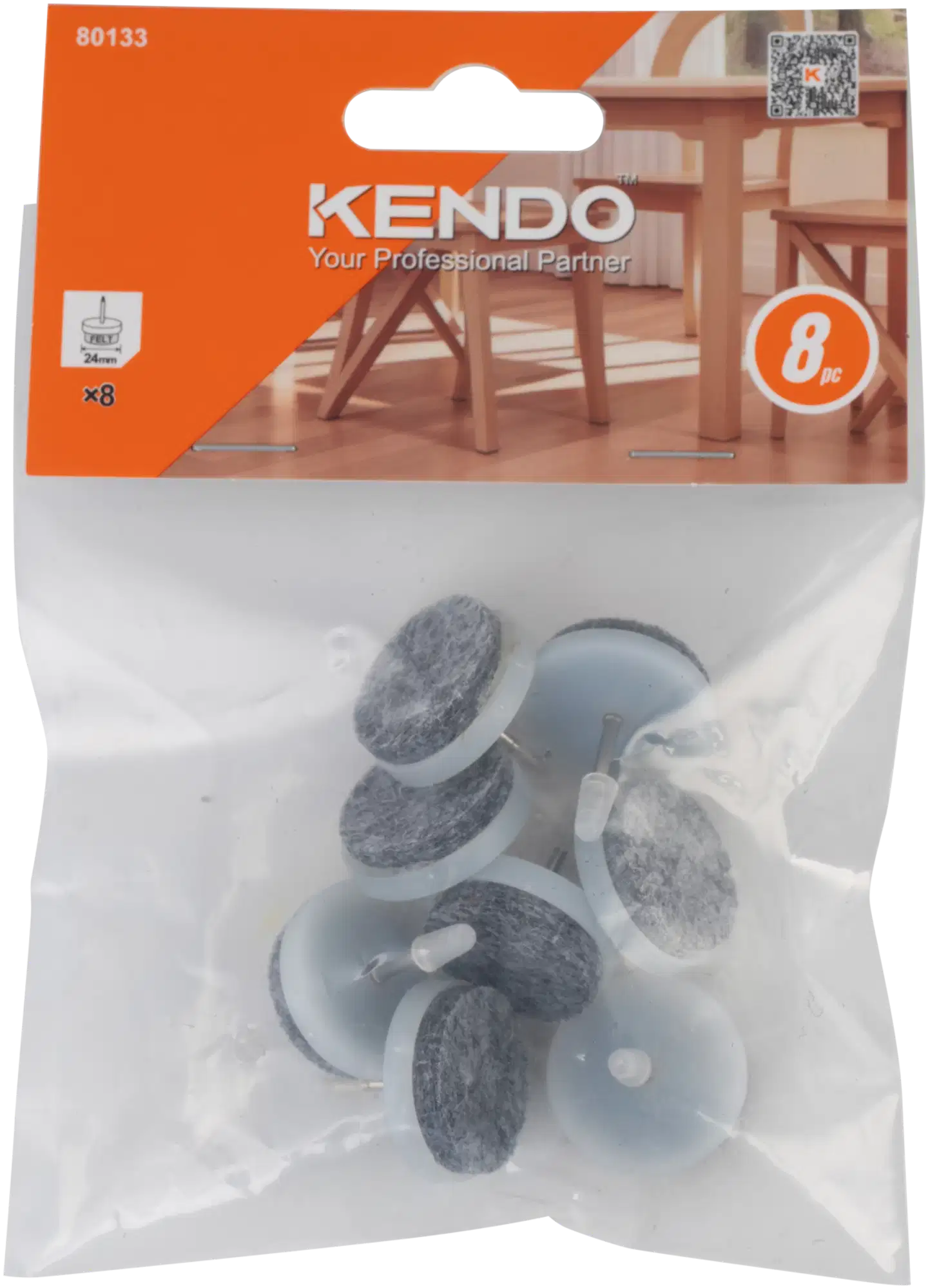 Kendo huopatassu naula 24 mm 8 kpl, valkoinen - 1