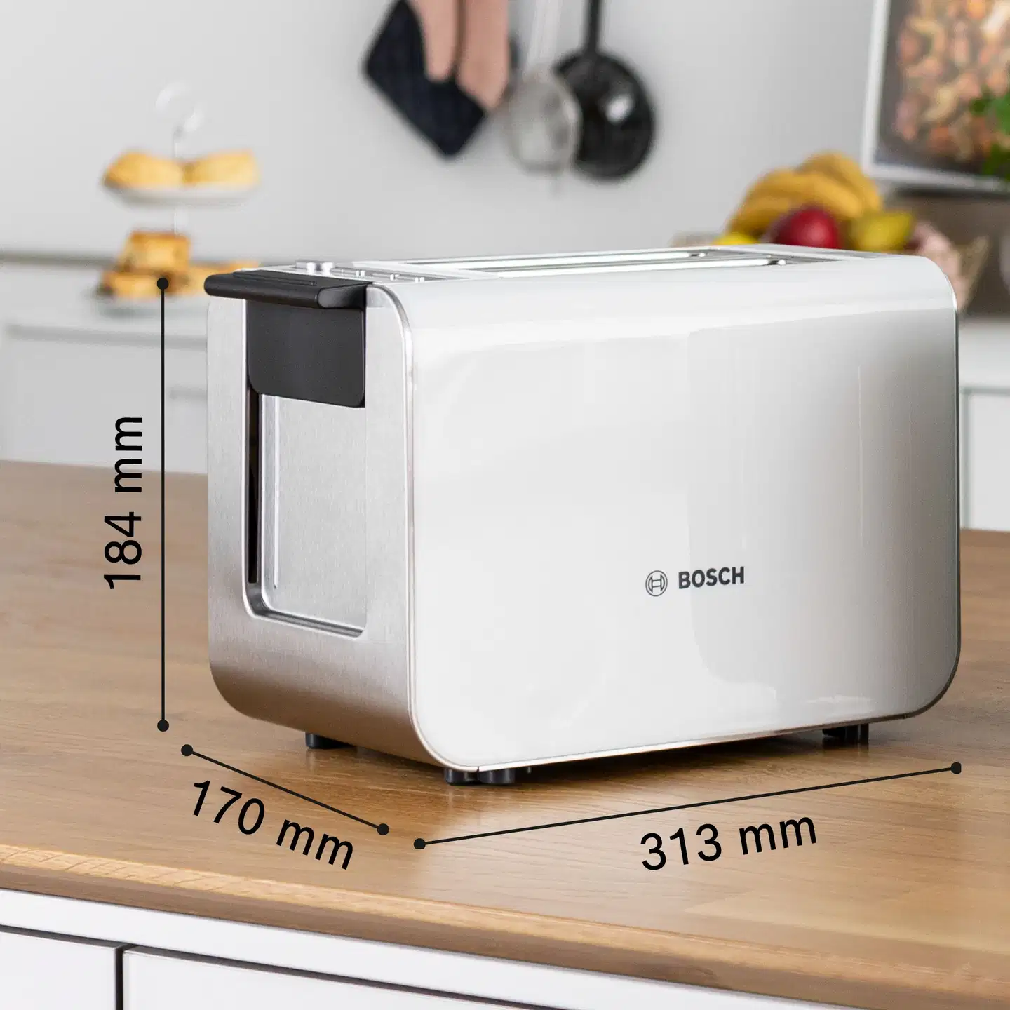 Bosch leivänpaahdin Compact Toaster Styline TAT8611N valkoinen - 4