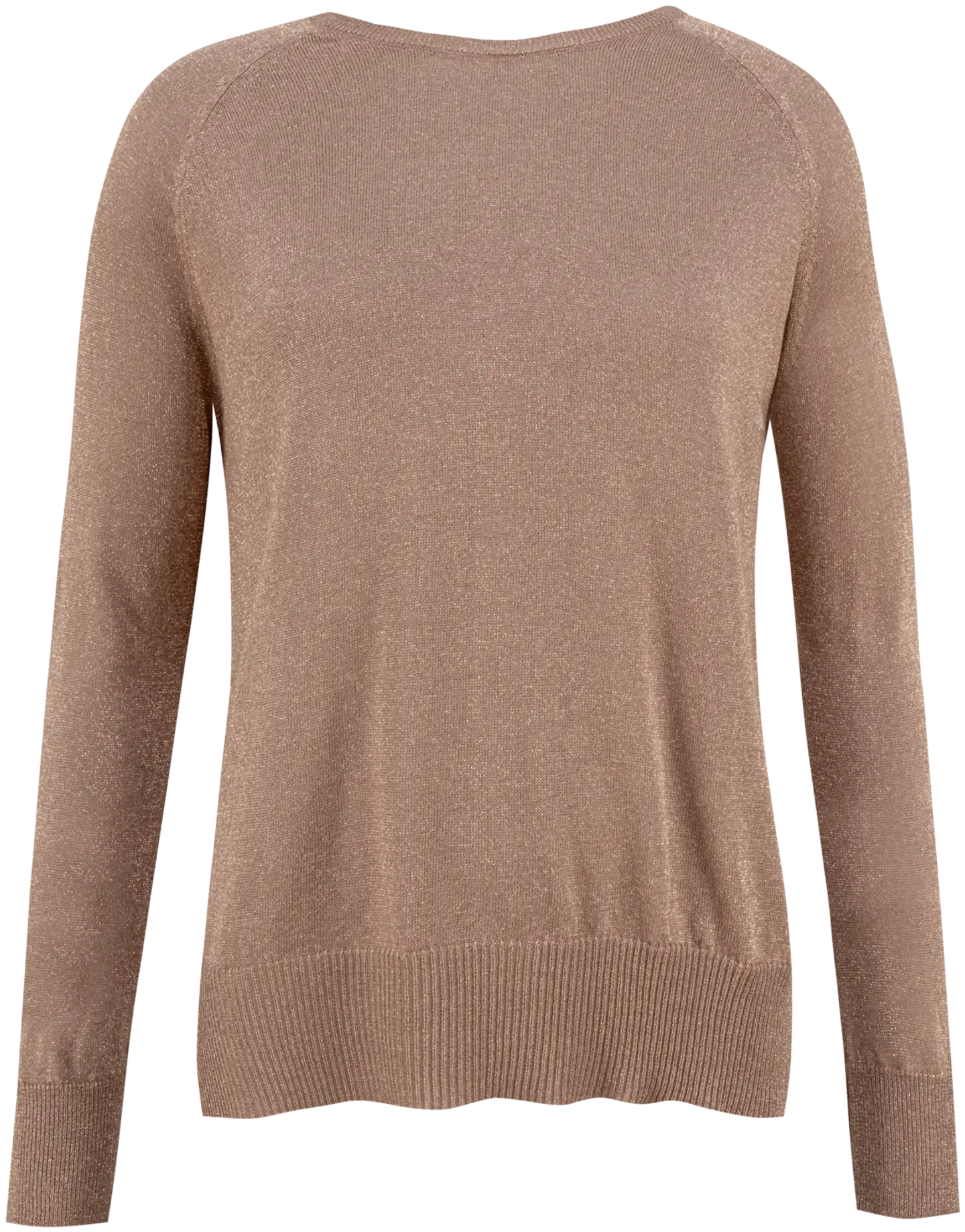 TEX naisten neulepusero lurex I970153 - Bronze - 1