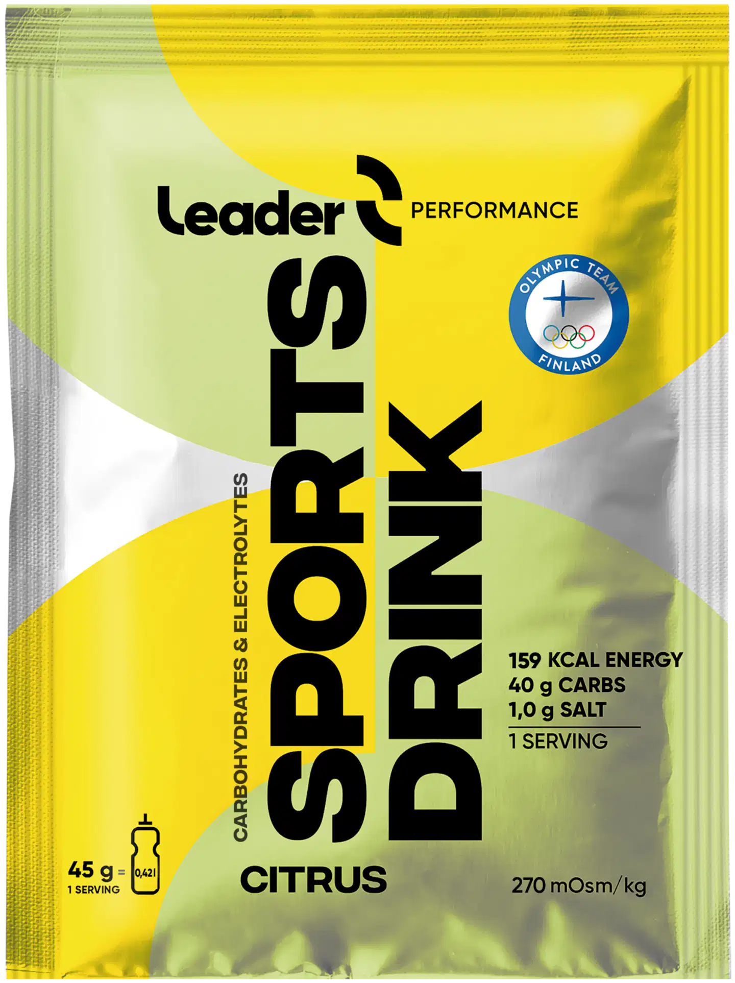 Leader Performance Sports Drink sitruksenmakuinen urheilujuomajauhe 45 g