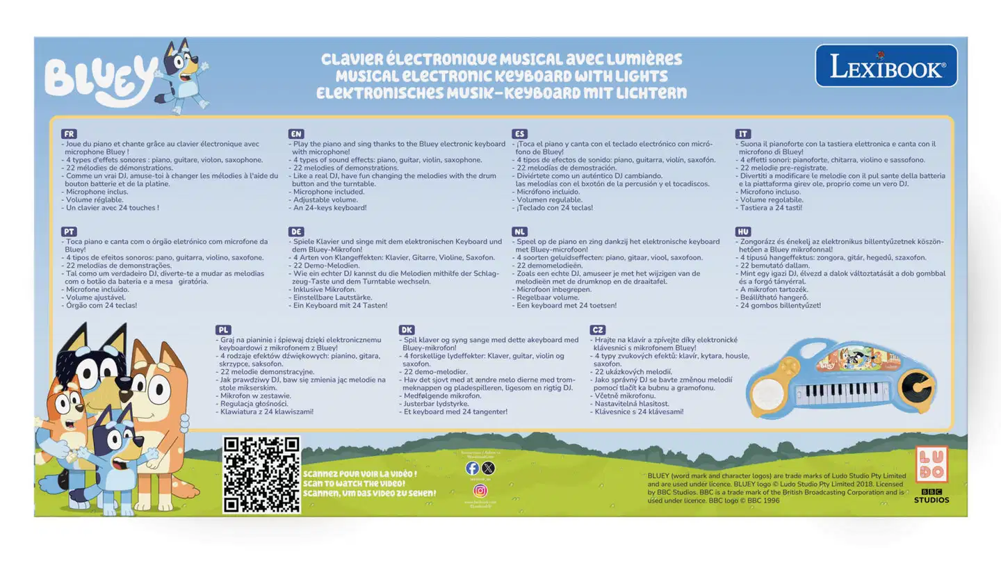 Bluey elektroninen kosketinsoitin valolla - 4