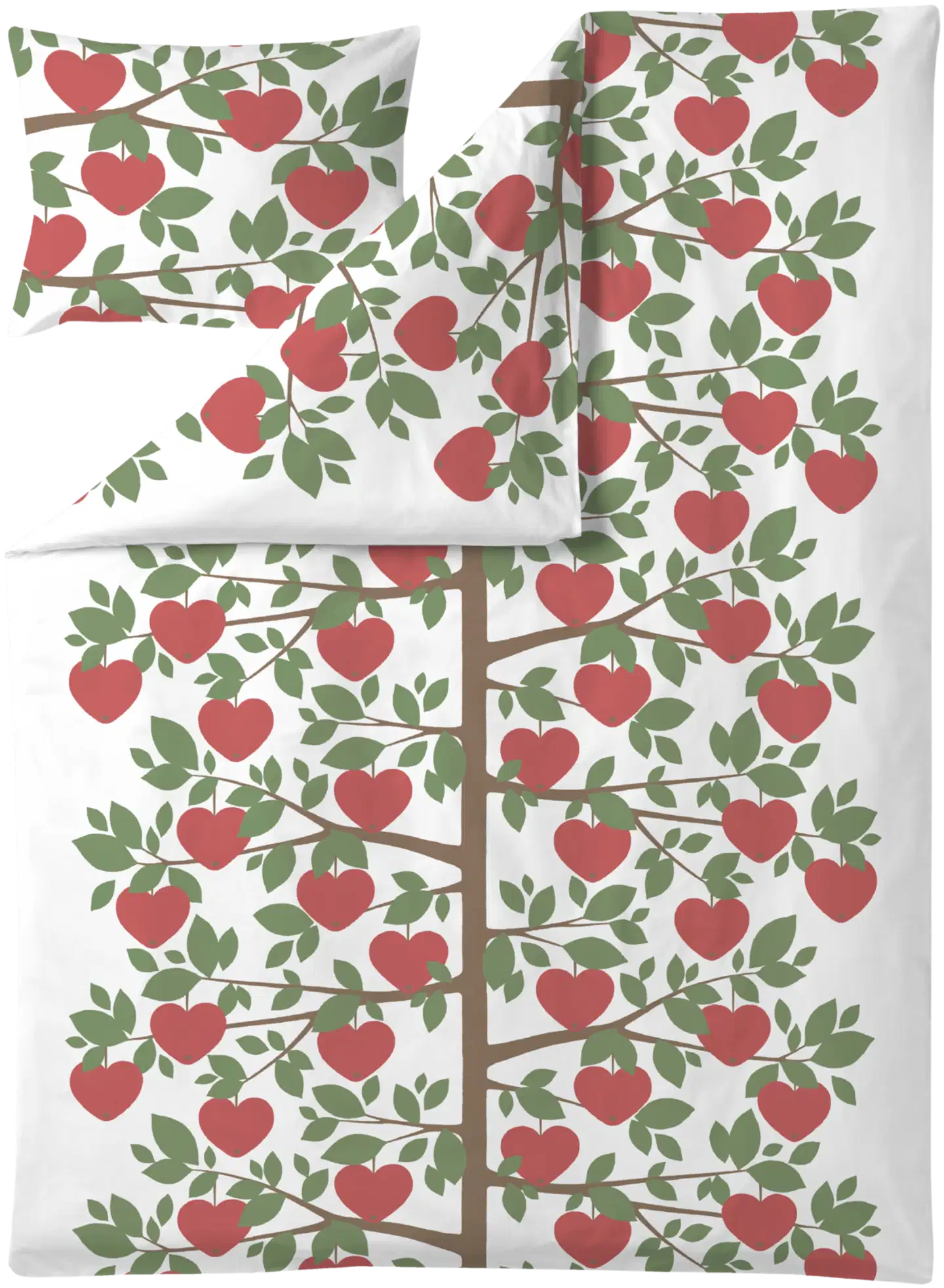 Finlayson pussilakanasetti Sydänpuu 150X210+50X60 tumma pun-vihreä - 1