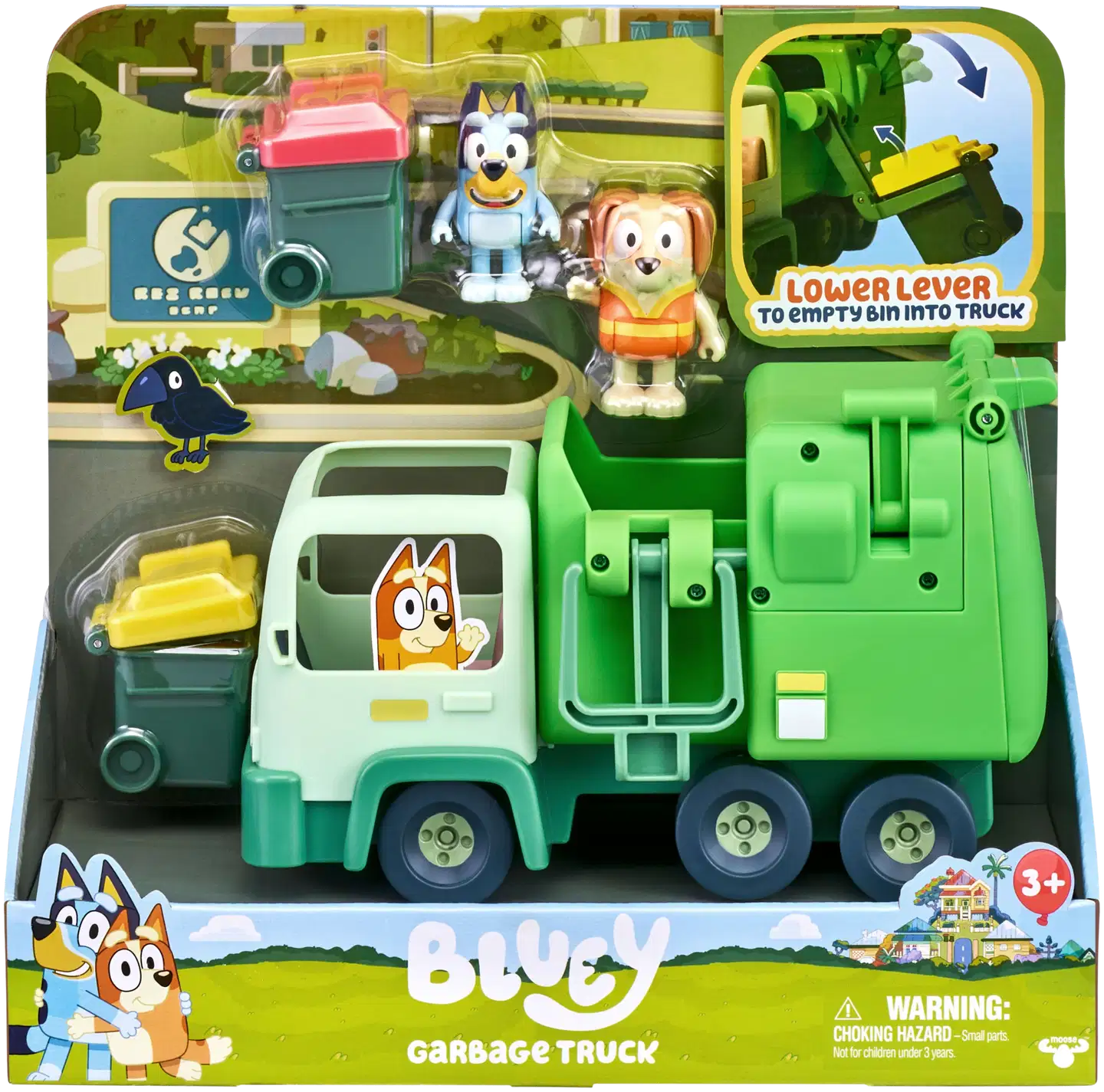 Bluey roska-auto 22 cm, 2 hahmoa & tarv. - 1