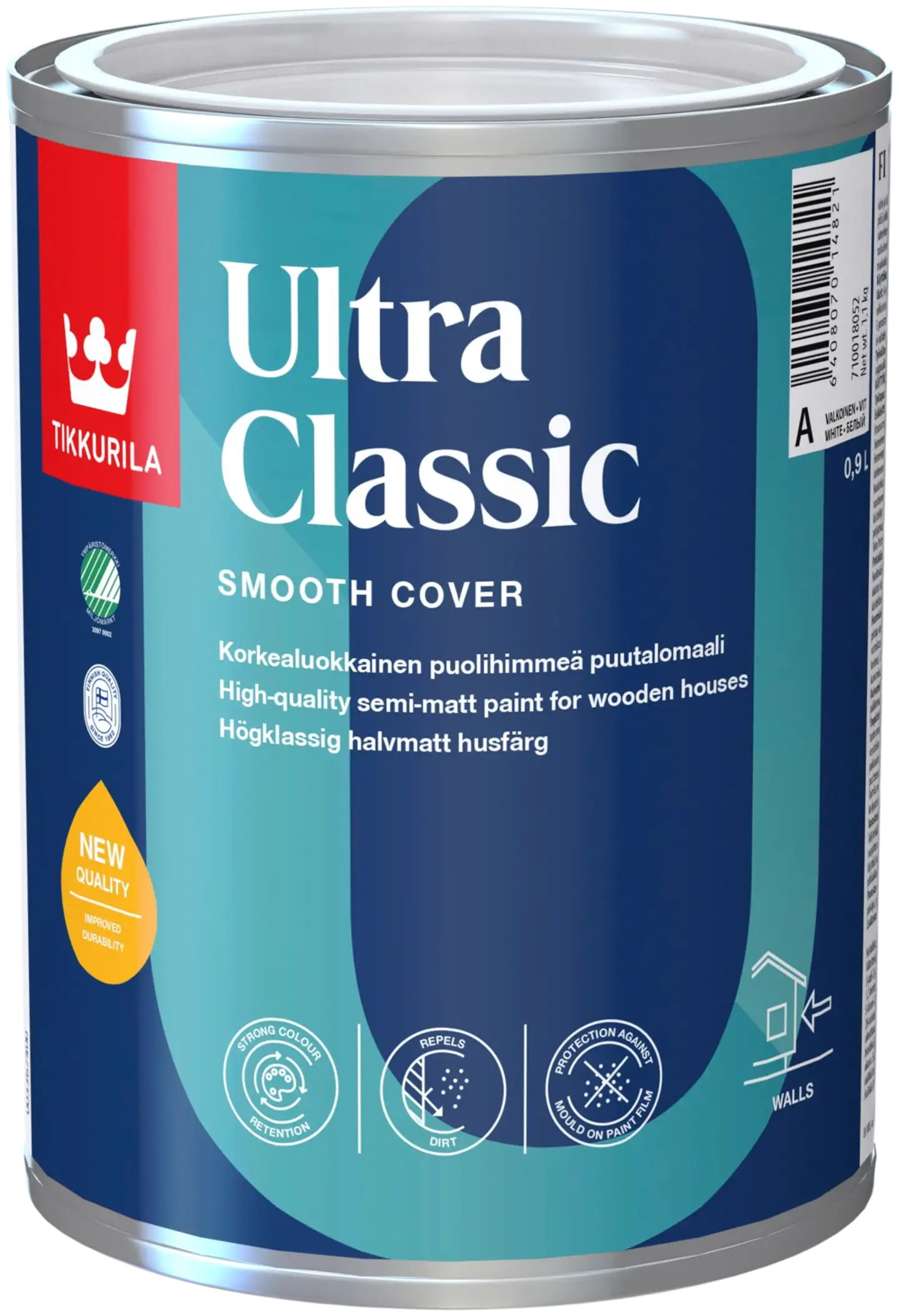 Tikkurila puutalomaali Ultra Classic 0,9 l C sävytettävä puolihimmeä